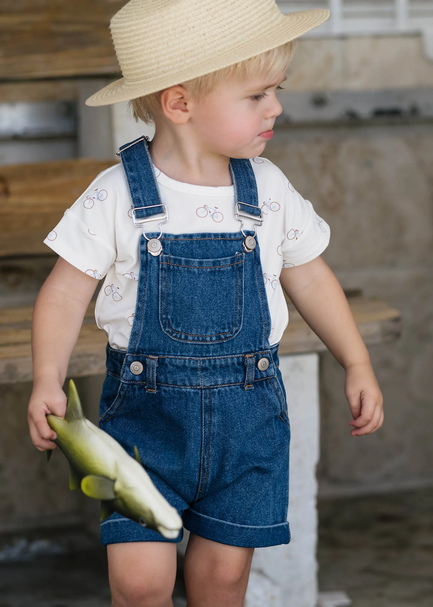 Lil Legs Bicycle Overalls - Blue - Image 3