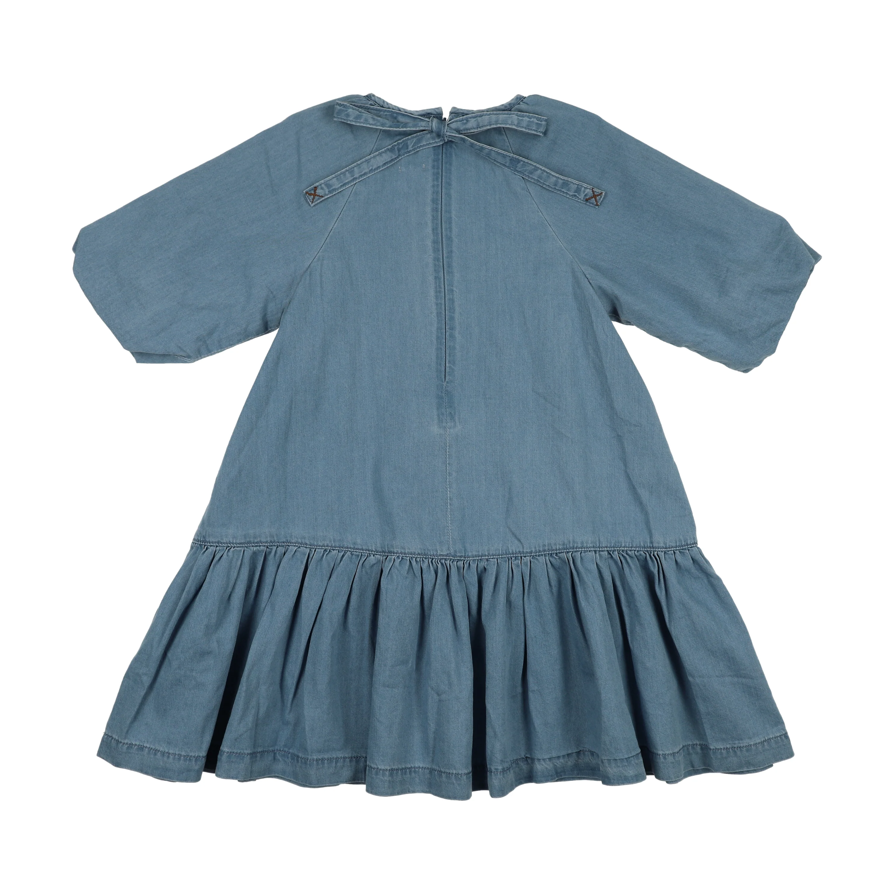 Lil Legs Denim Capsule Dress - Blue Tencel (3/4 Sleeve) - Image 2