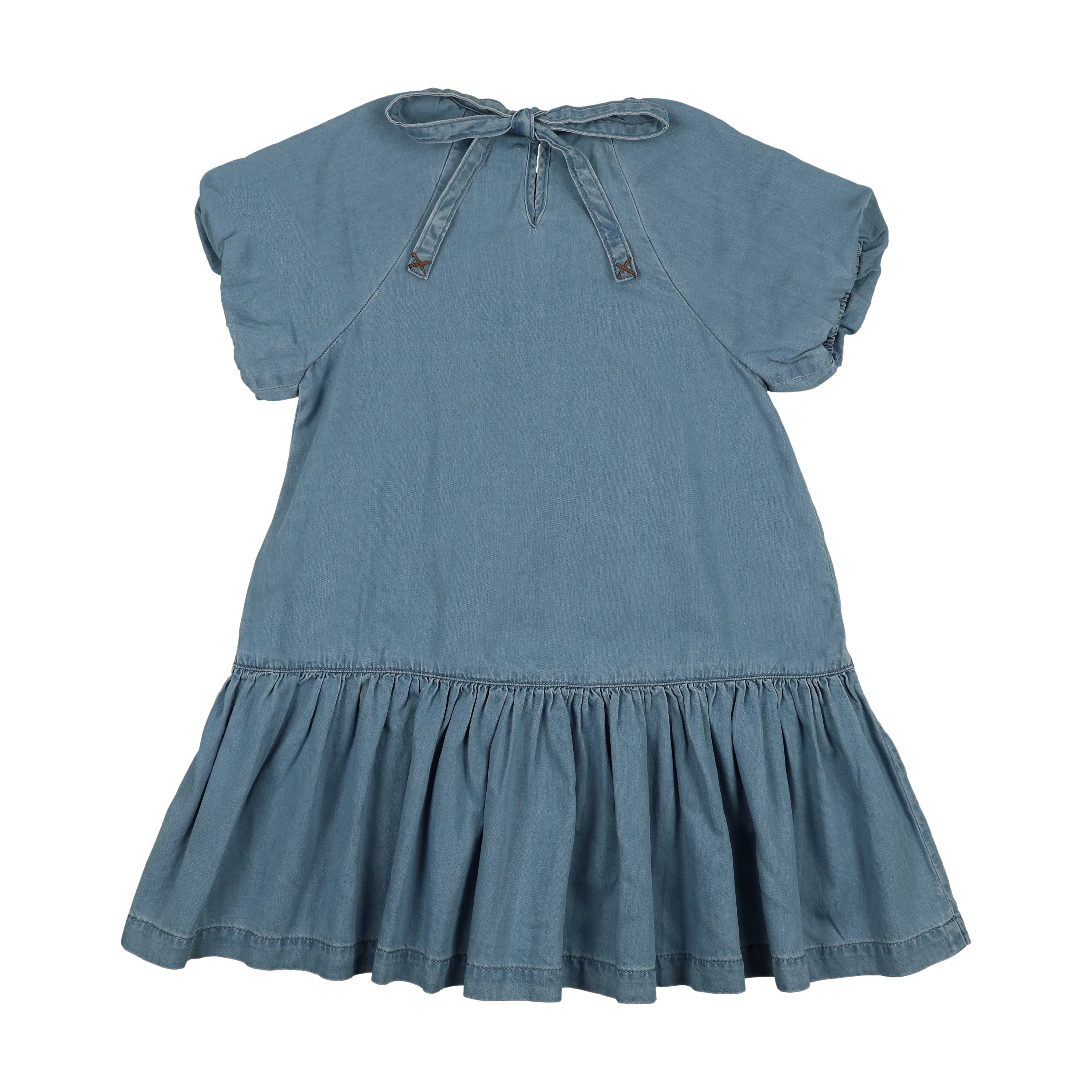 Lil Legs Denim Capsule Dress - Blue Tencel (Short Sleeve) - Image 2