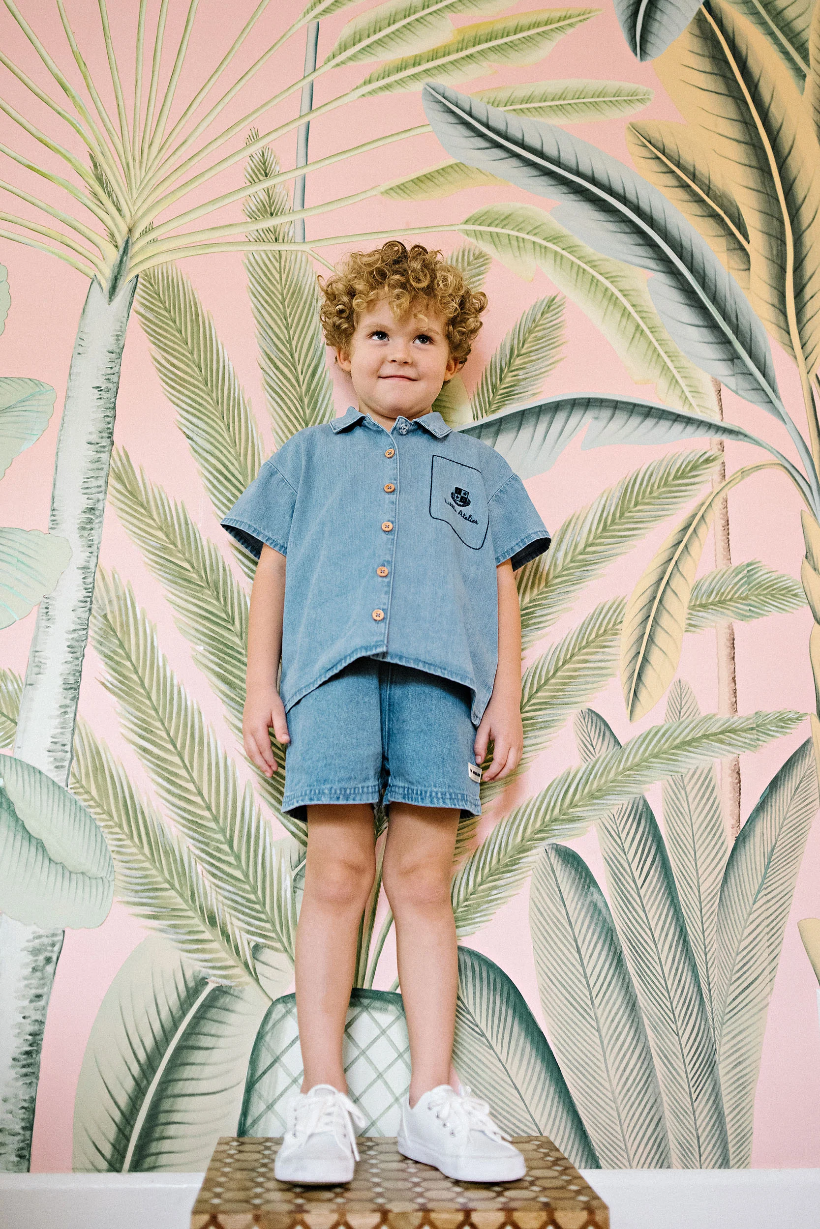Lil Legs Denim City Shirt - Mid Blue Wash - Image 2