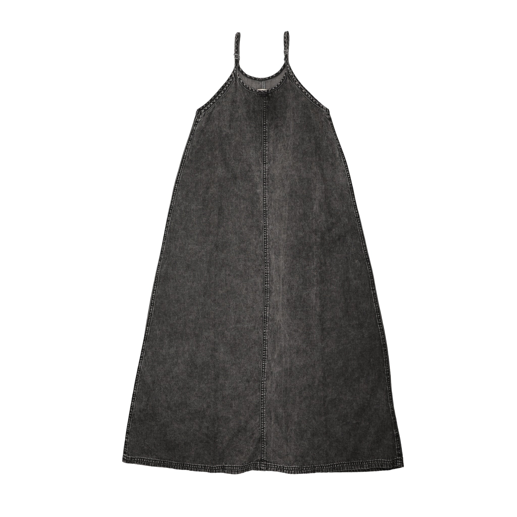 Lil Legs Denim Maxi Slip Dress - Black Wash