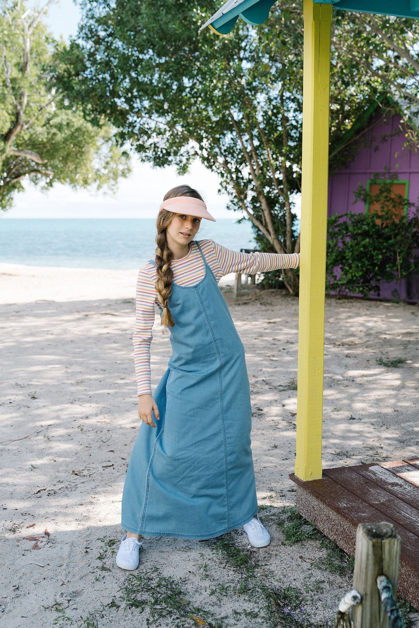 Lil Legs Denim Maxi Slip Dress - Blue Tencel - Image 2