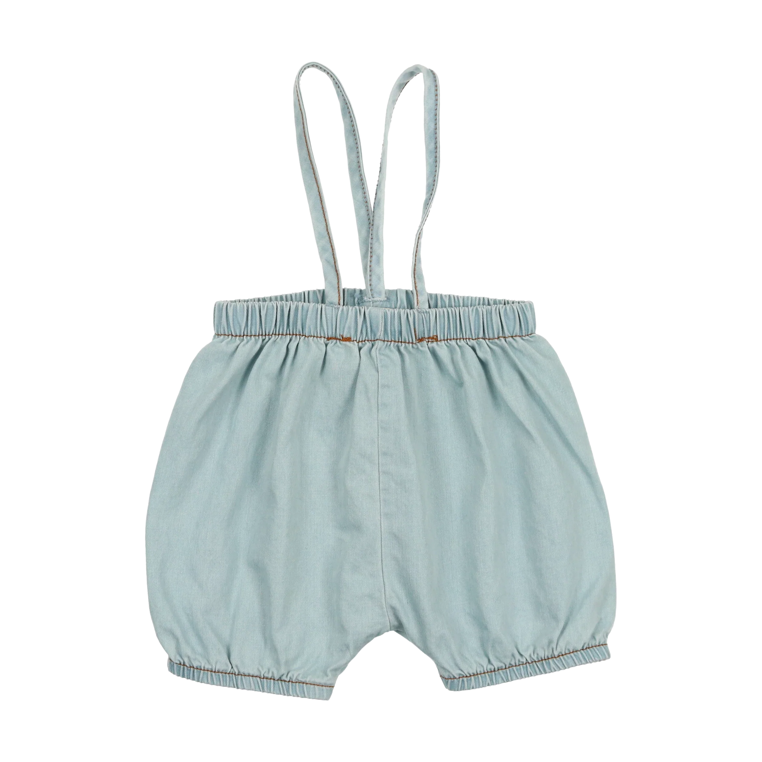 Lil Legs Denim Suspender Shorts - Chambray