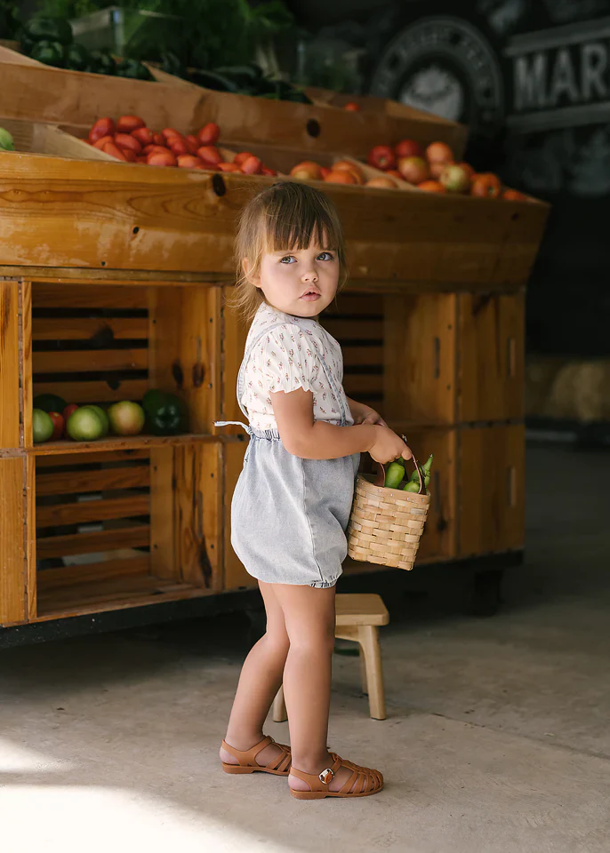 Lil Legs Denim Suspender Shorts - Light Wash - Image 2