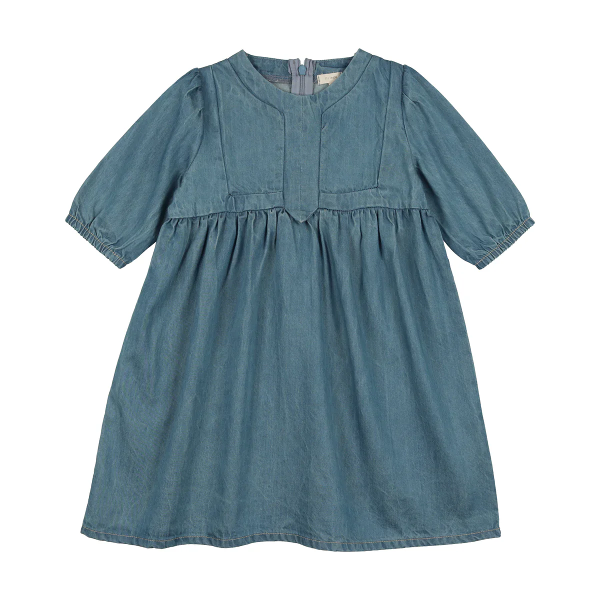 Lil Legs Denim Tencil Panel Dress - Denim Tencil - Image 2
