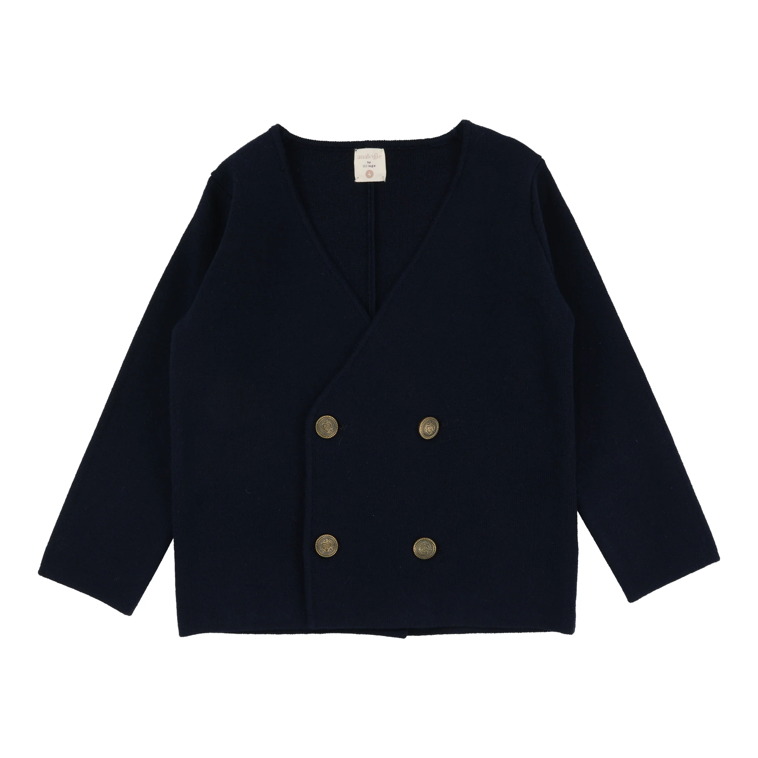 Lil Legs Double Breasted Knit Blazer - Navy