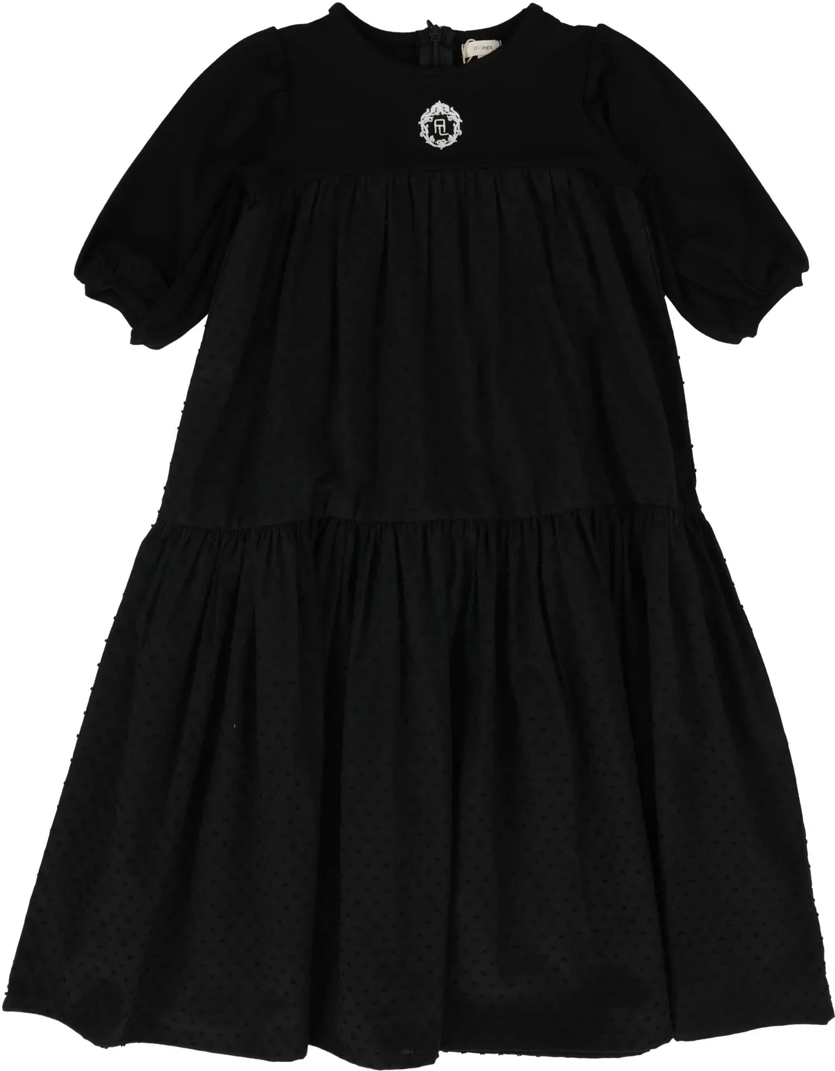 Lil Legs Emblem Maxi Dress 3/4 Sleeve - Black