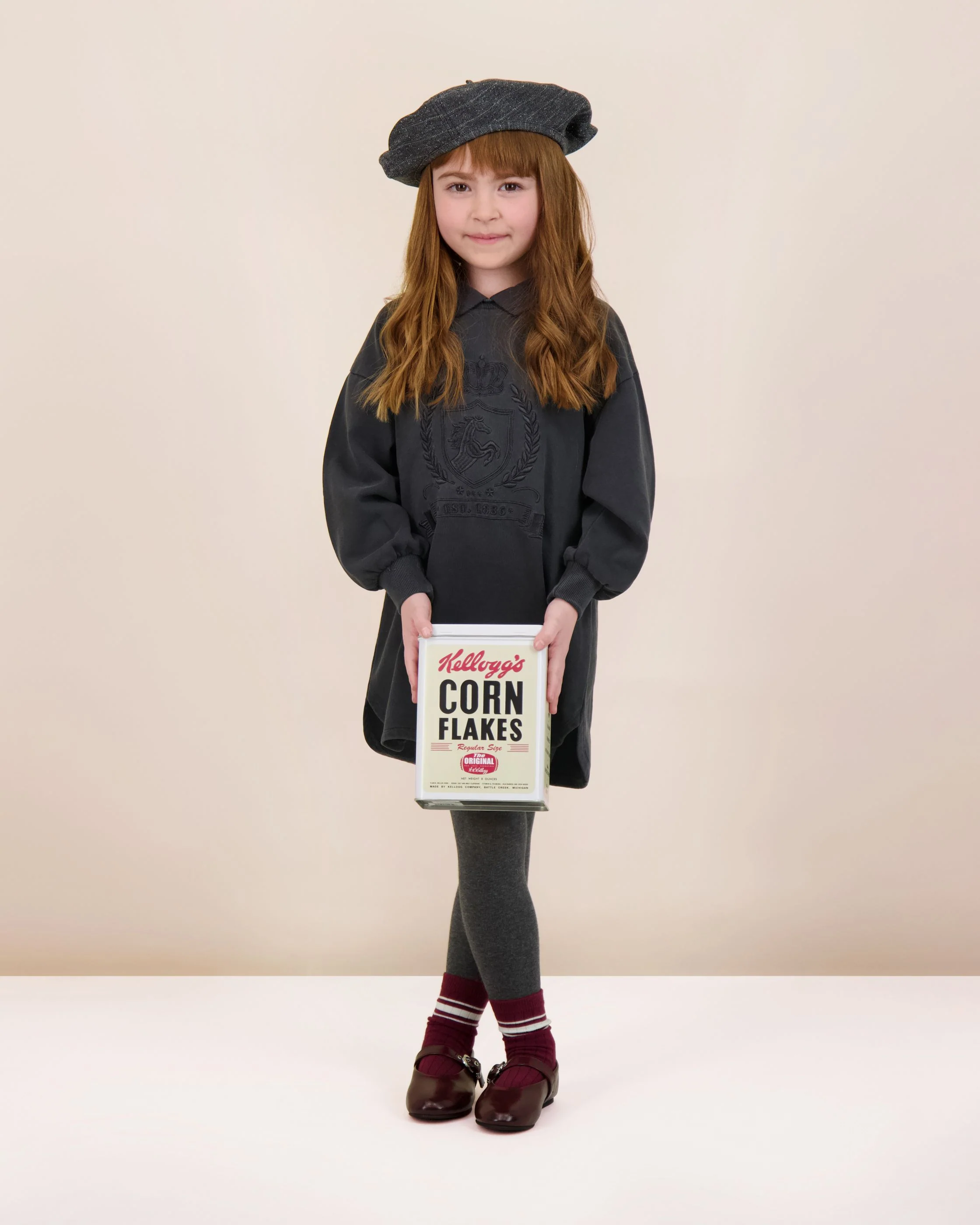 Lil Legs Emblem Sweatshirt Dress - Black Wash - Image 2