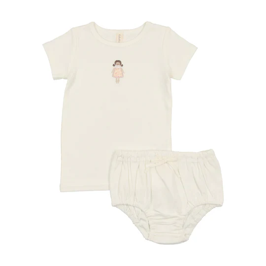 Lil Legs Embroidered Bloomer Set - White Doll
