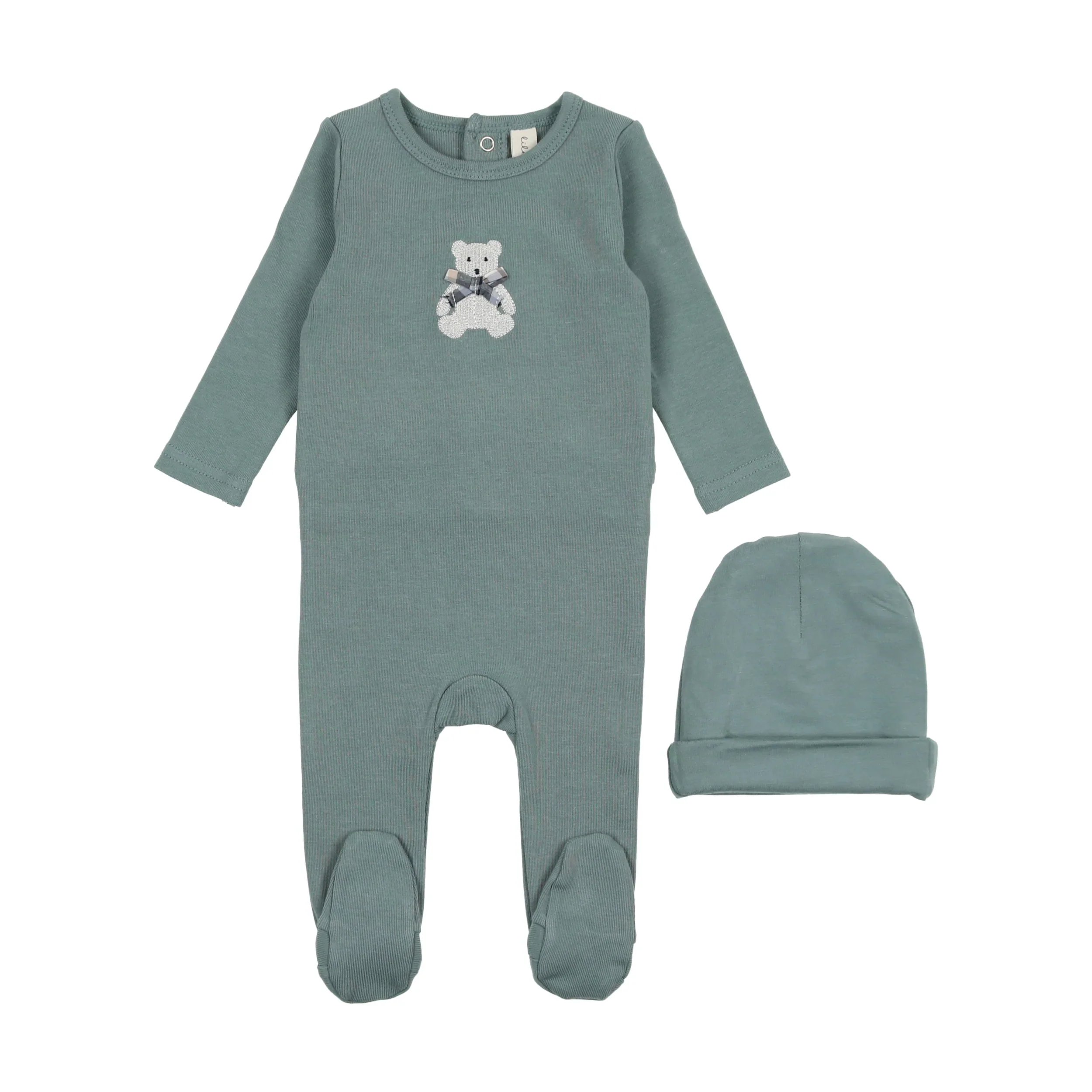 Lil Legs Embroidered Layette Set - Blue Bear - Image 2