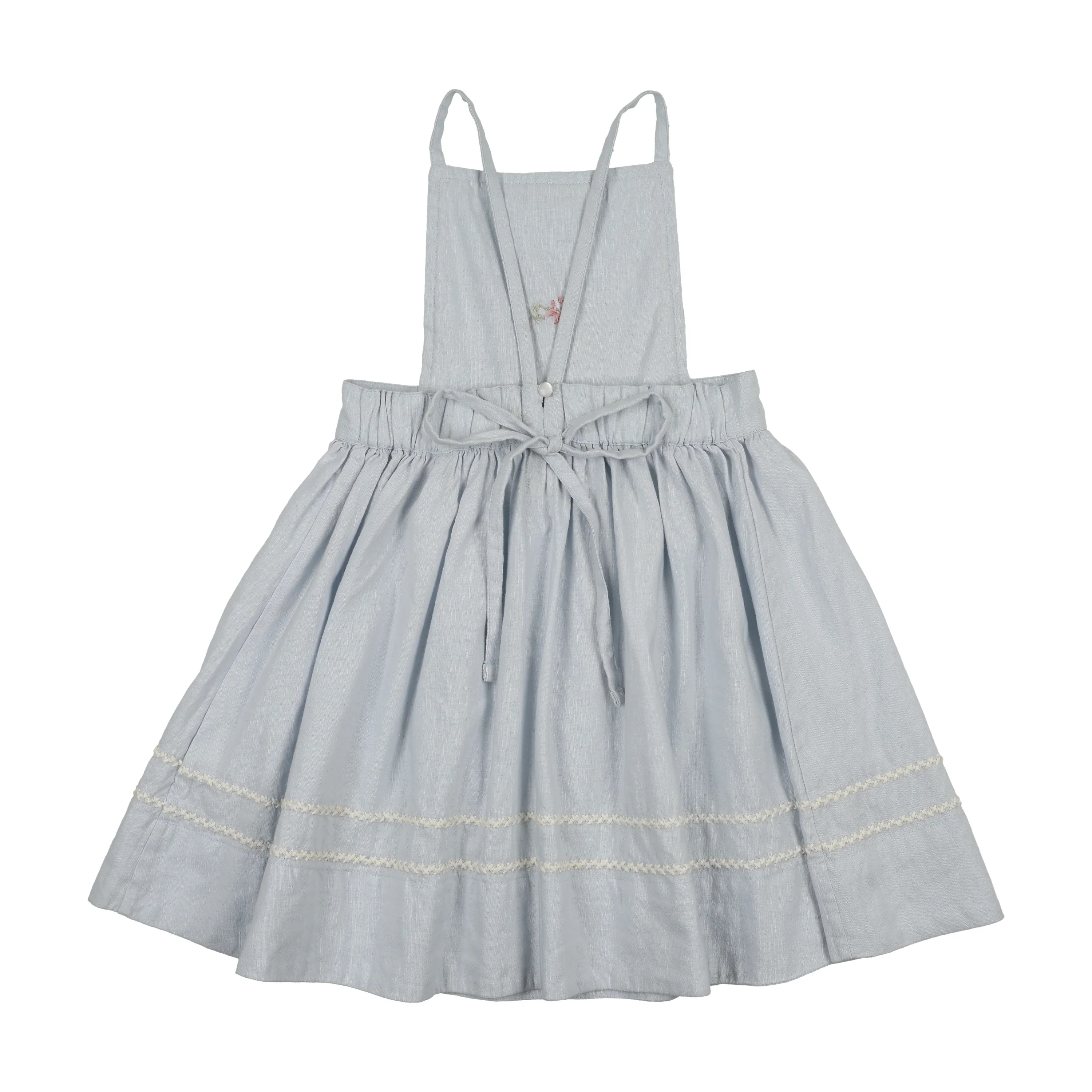 Lil Legs Embroidered Linen Jumper - Clear Blue - Image 2