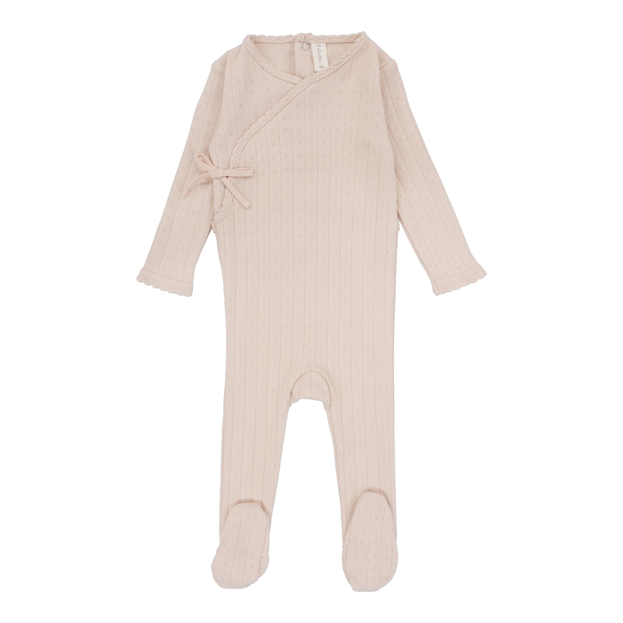 Lilette Fine Pointelle Footie - Pale Pink