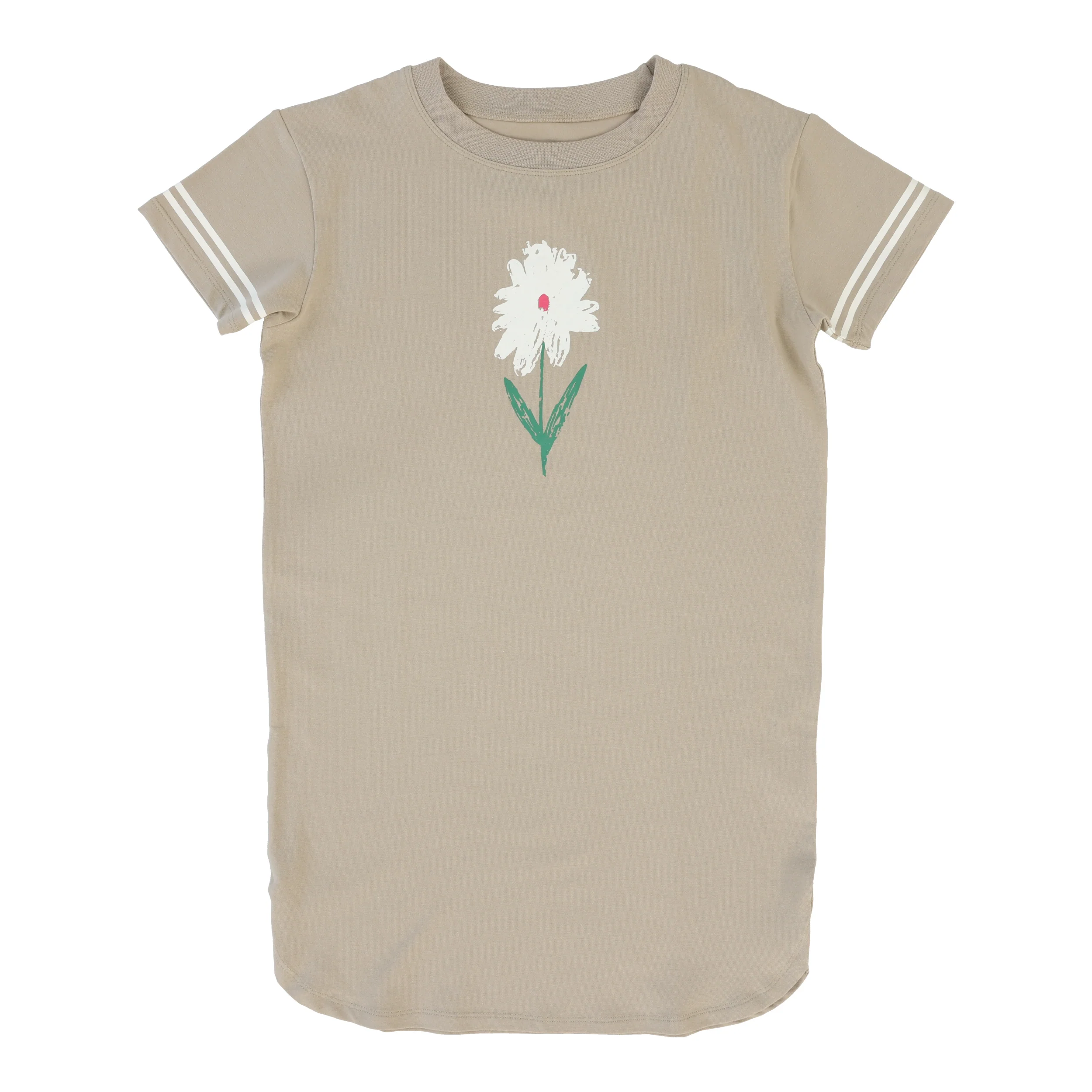 Lil Legs Flower Dress Short Sleeve - Taupe