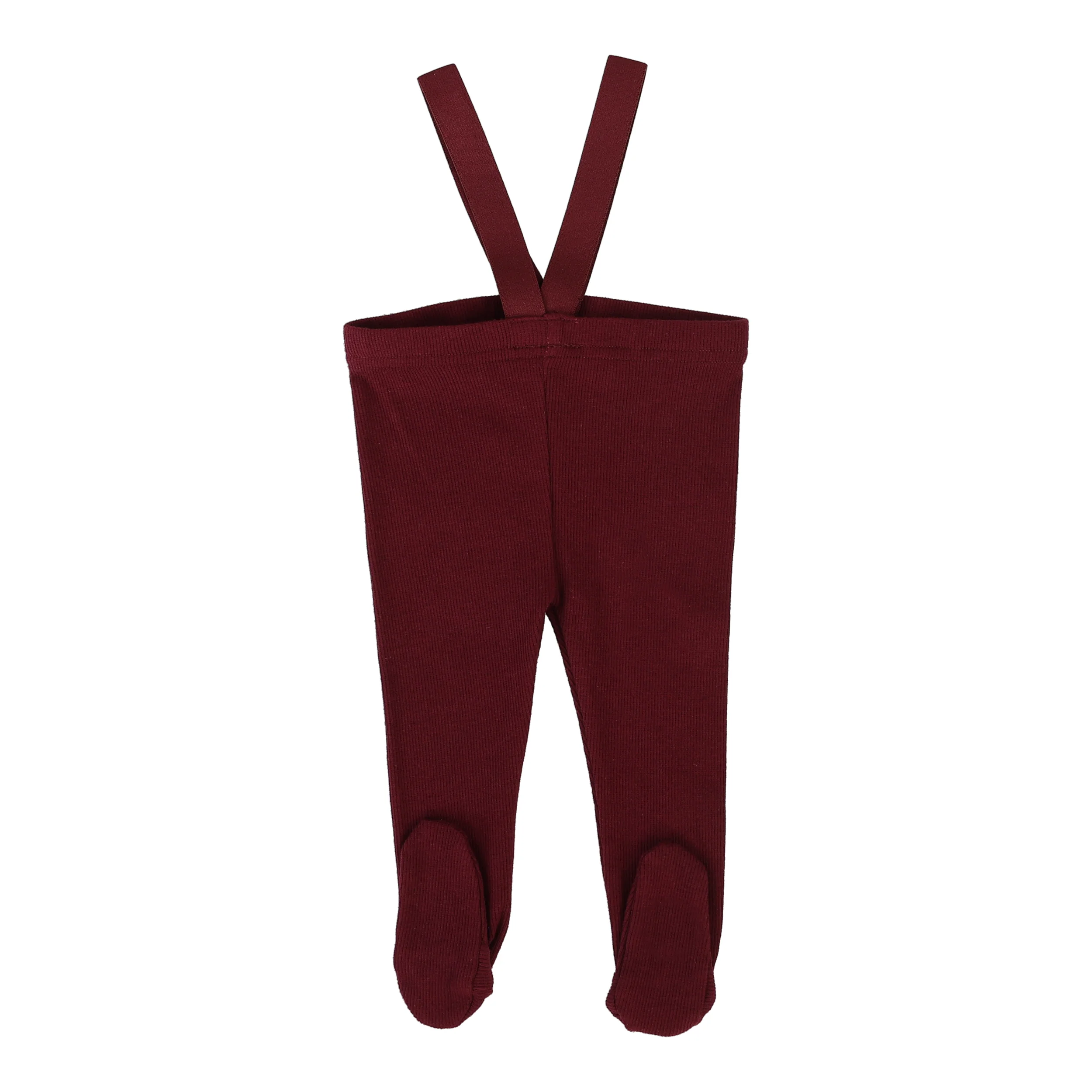 Lil Legs Footed Suspender Leggings - Wine