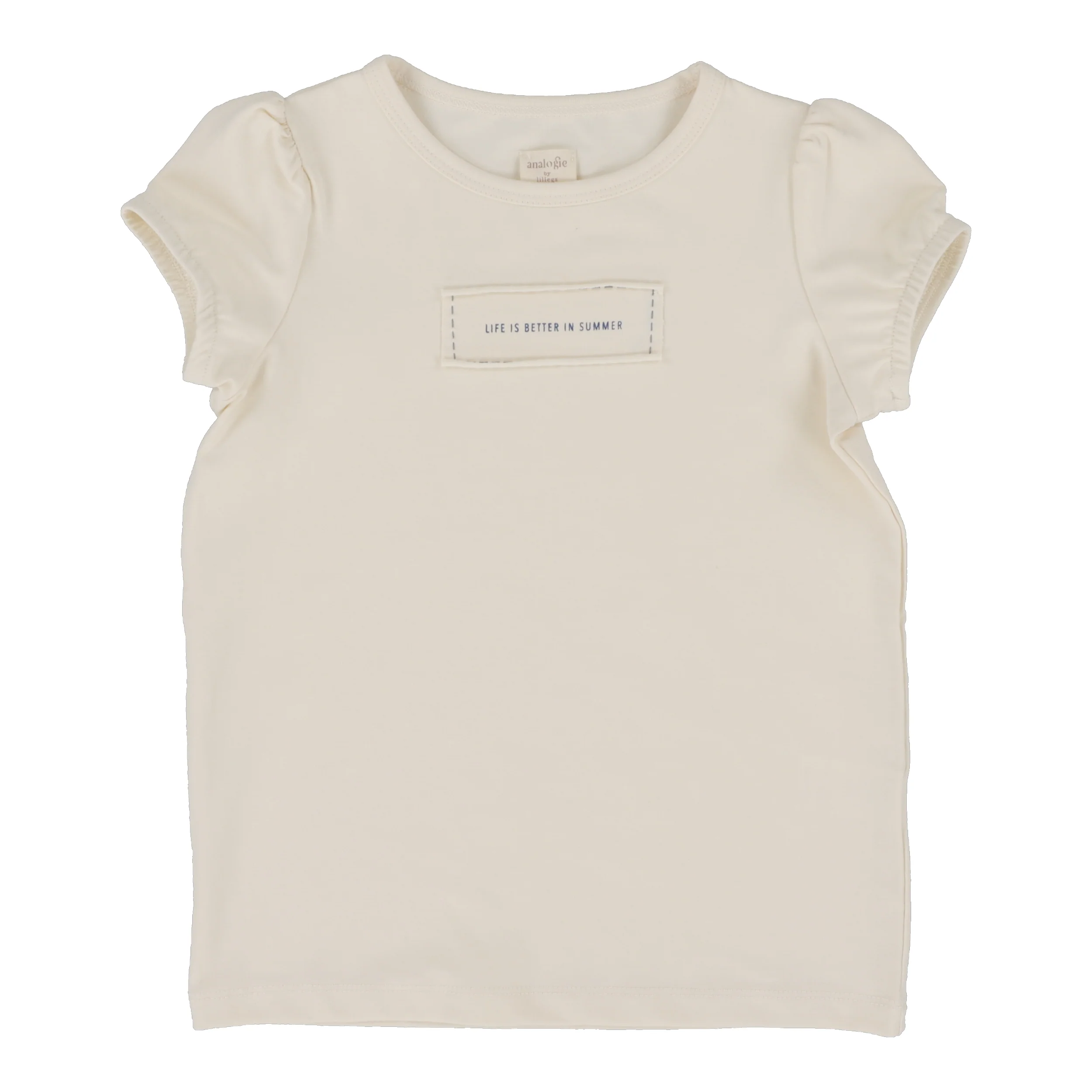 Lil Legs Girl Patch Tee Short Sleeve - Natural
