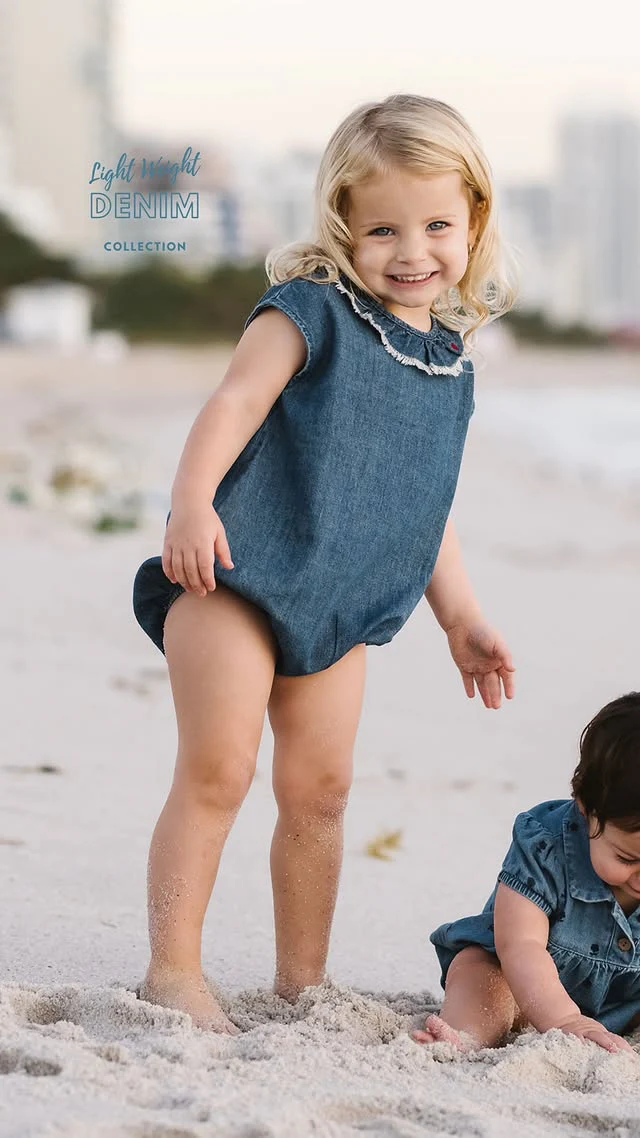 Lil Legs - Girls Fringe Romper - Dark Wash - Image 2