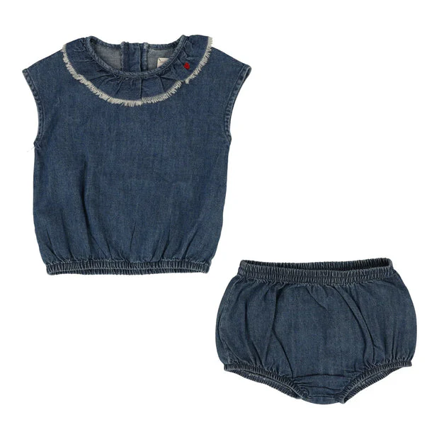 Lil Legs - Girls Fringe Set - Dark Wash