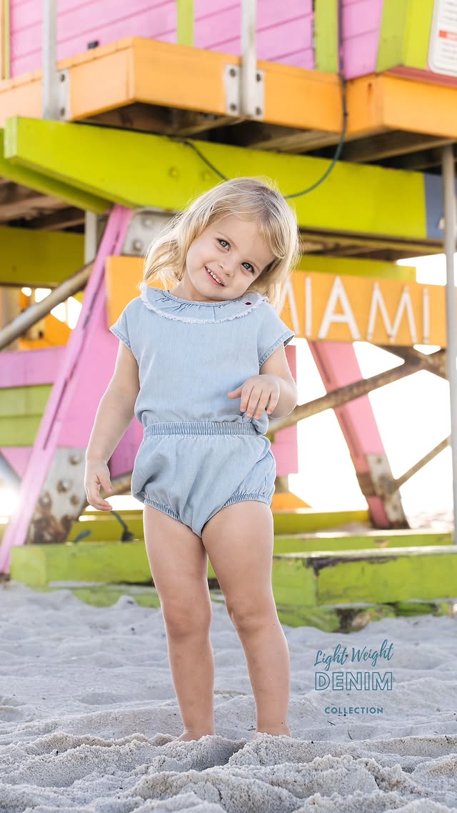 Lil Legs - Girls Fringe Set - Light Wash - Image 2