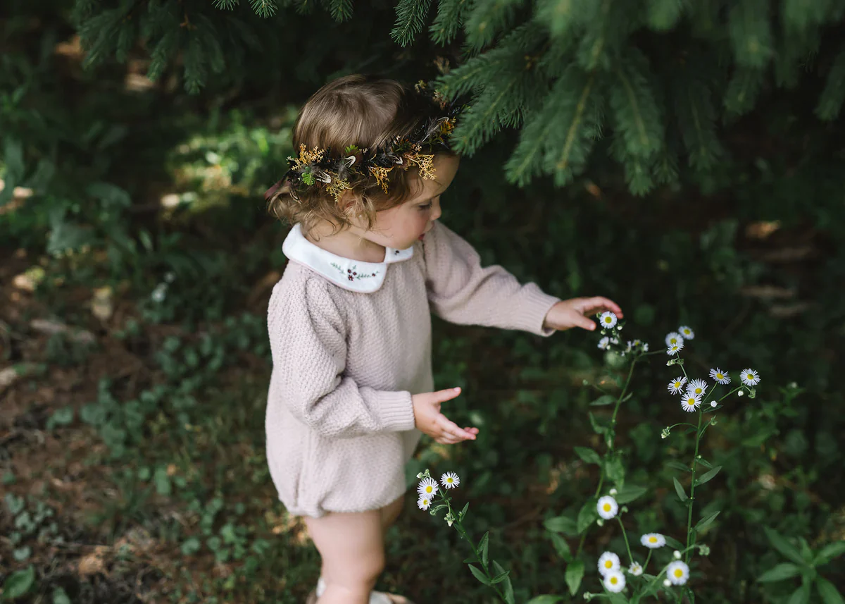 Lil Legs Girls Knit Romper - Navy - Image 2