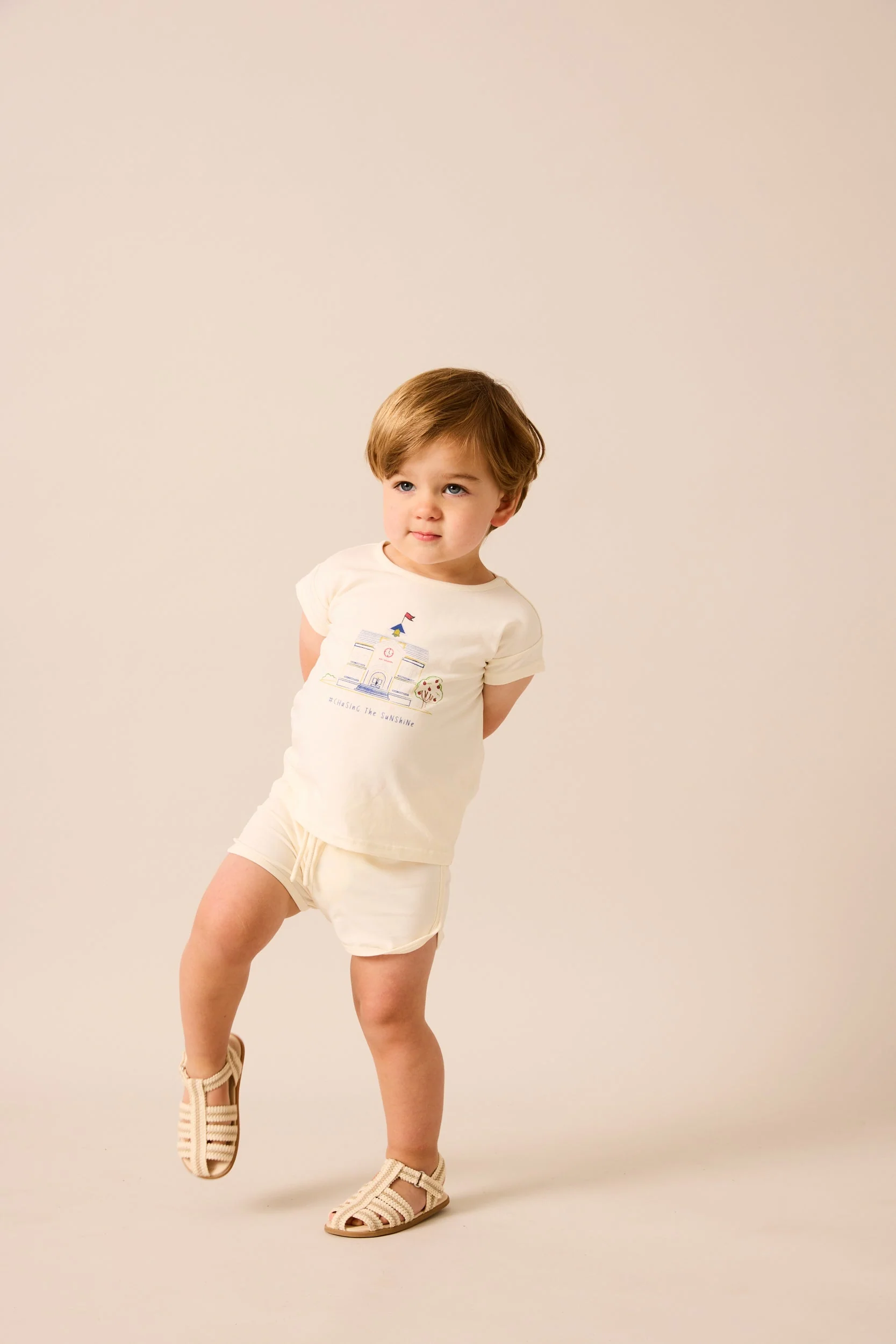 Lil Legs House Marled Set Boy - Cream - Image 2