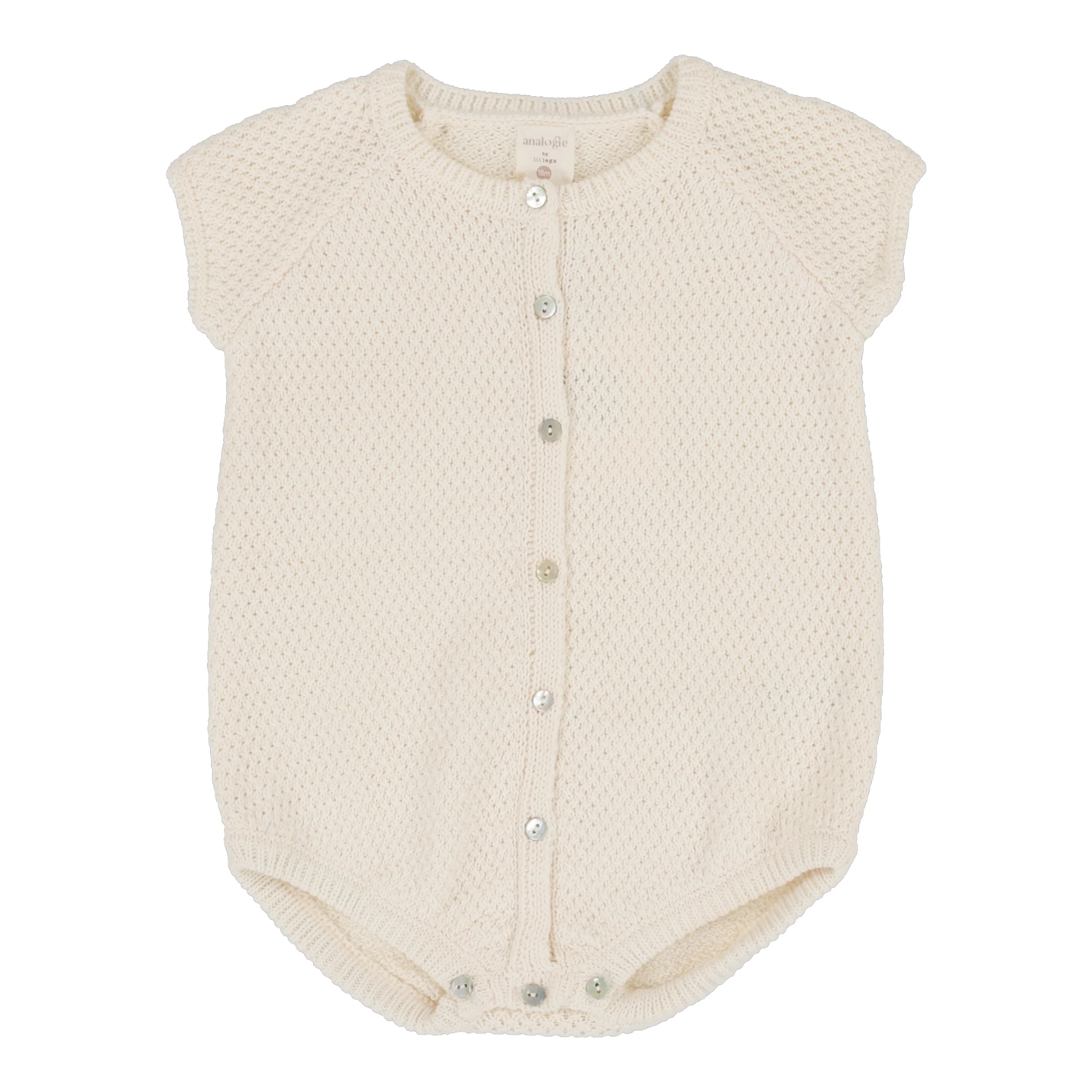 Lil Legs Knit Boys Romper - Natural Ivory