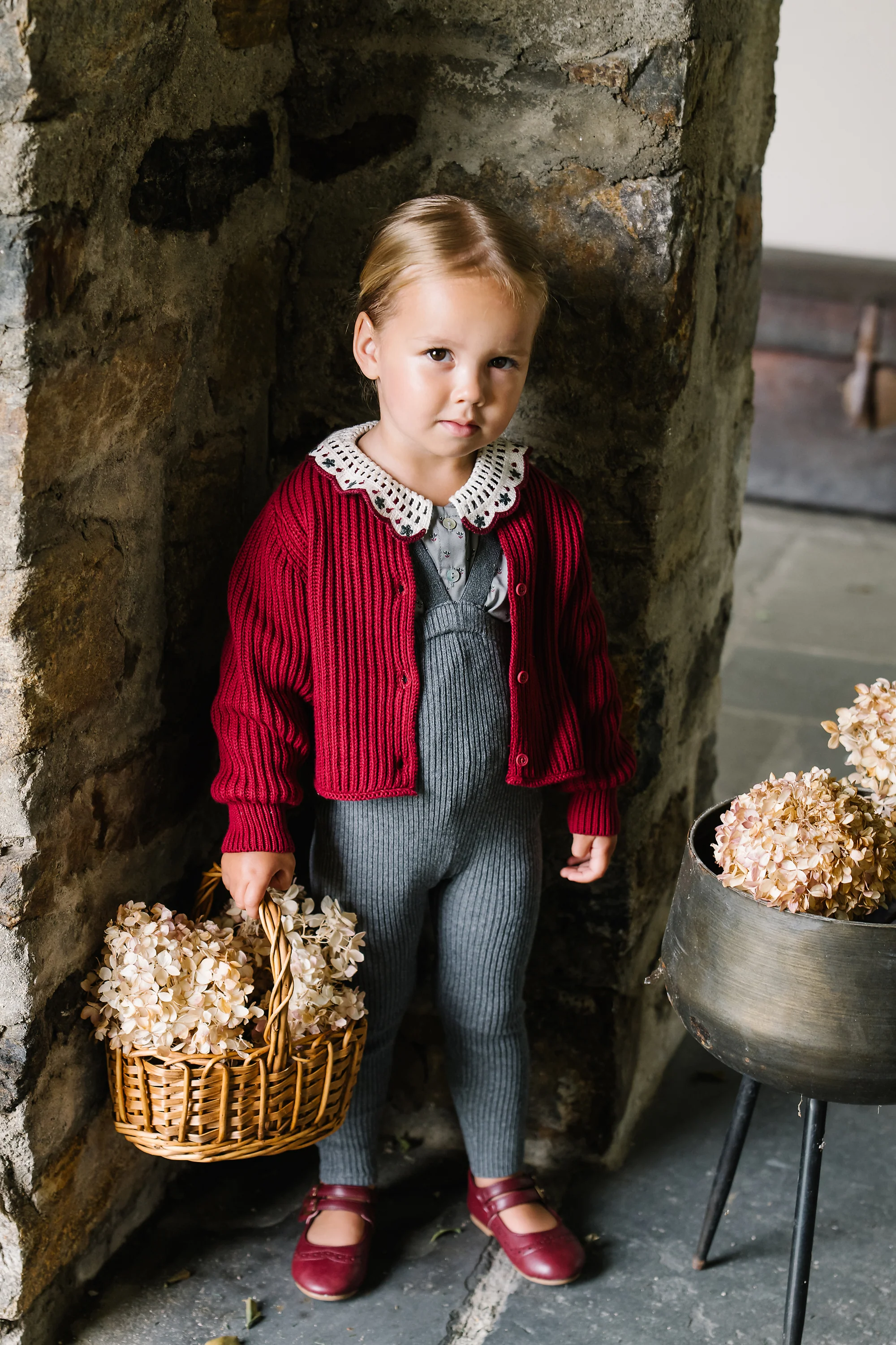 Lil Legs Knit Cardigan - Deep Red - Image 2