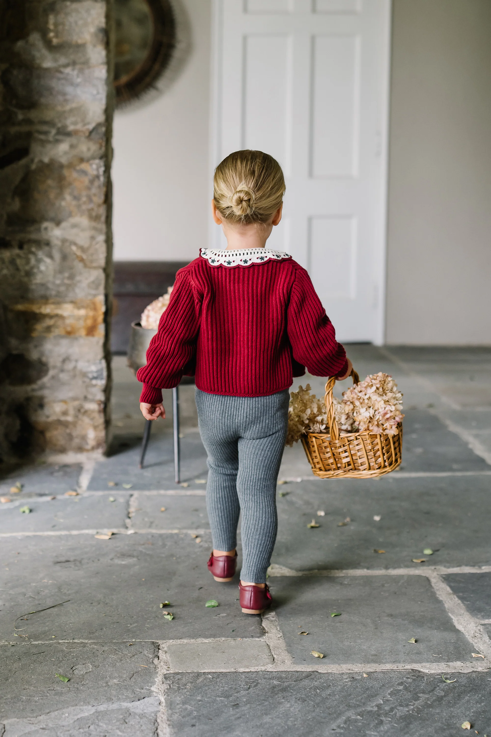 Lil Legs Knit Cardigan - Deep Red - Image 4