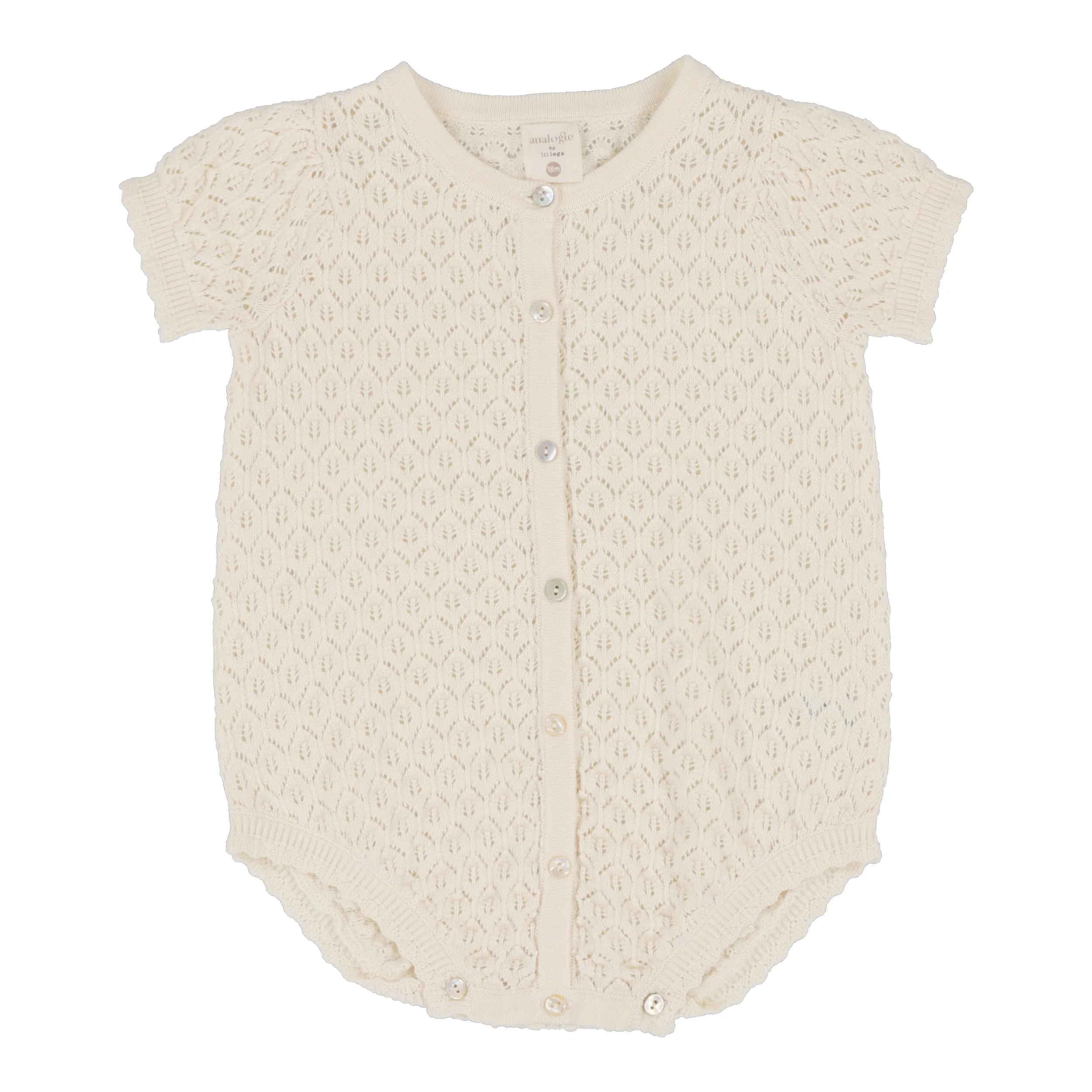 Lil Legs Knit Girls Romper - Natural Ivory