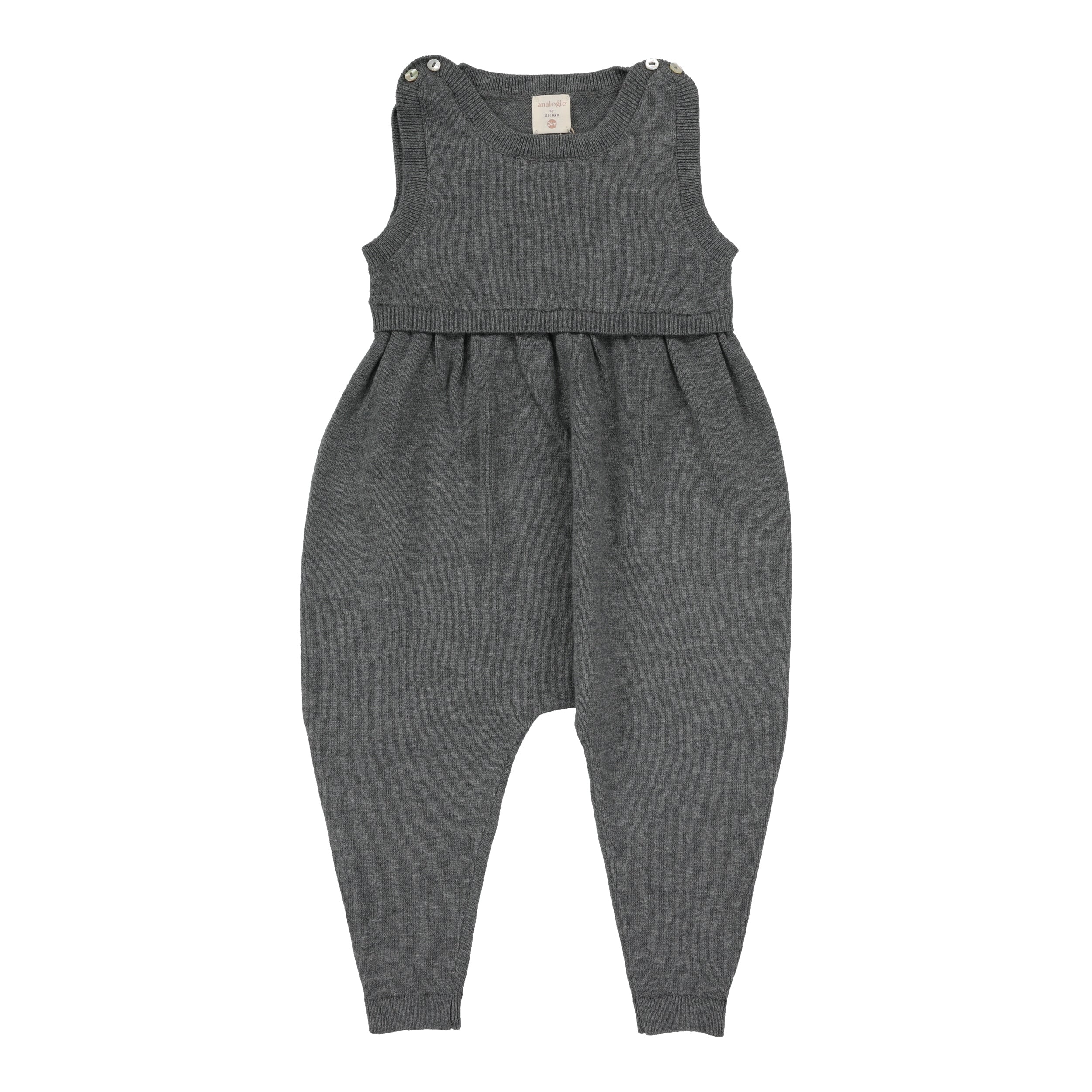 Lil Legs Knit Overalls - Mid Grey