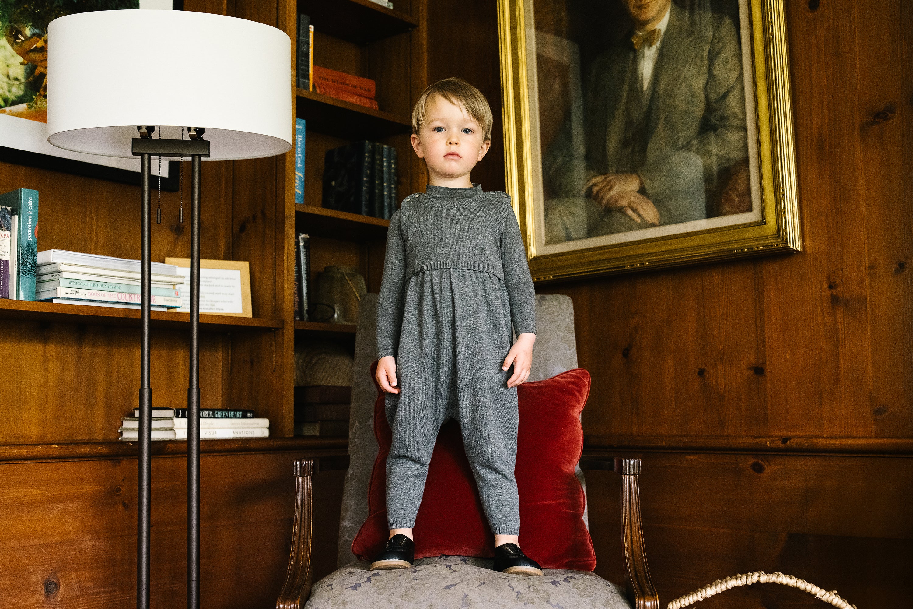 Lil Legs Knit Overalls - Mid Grey - Image 2