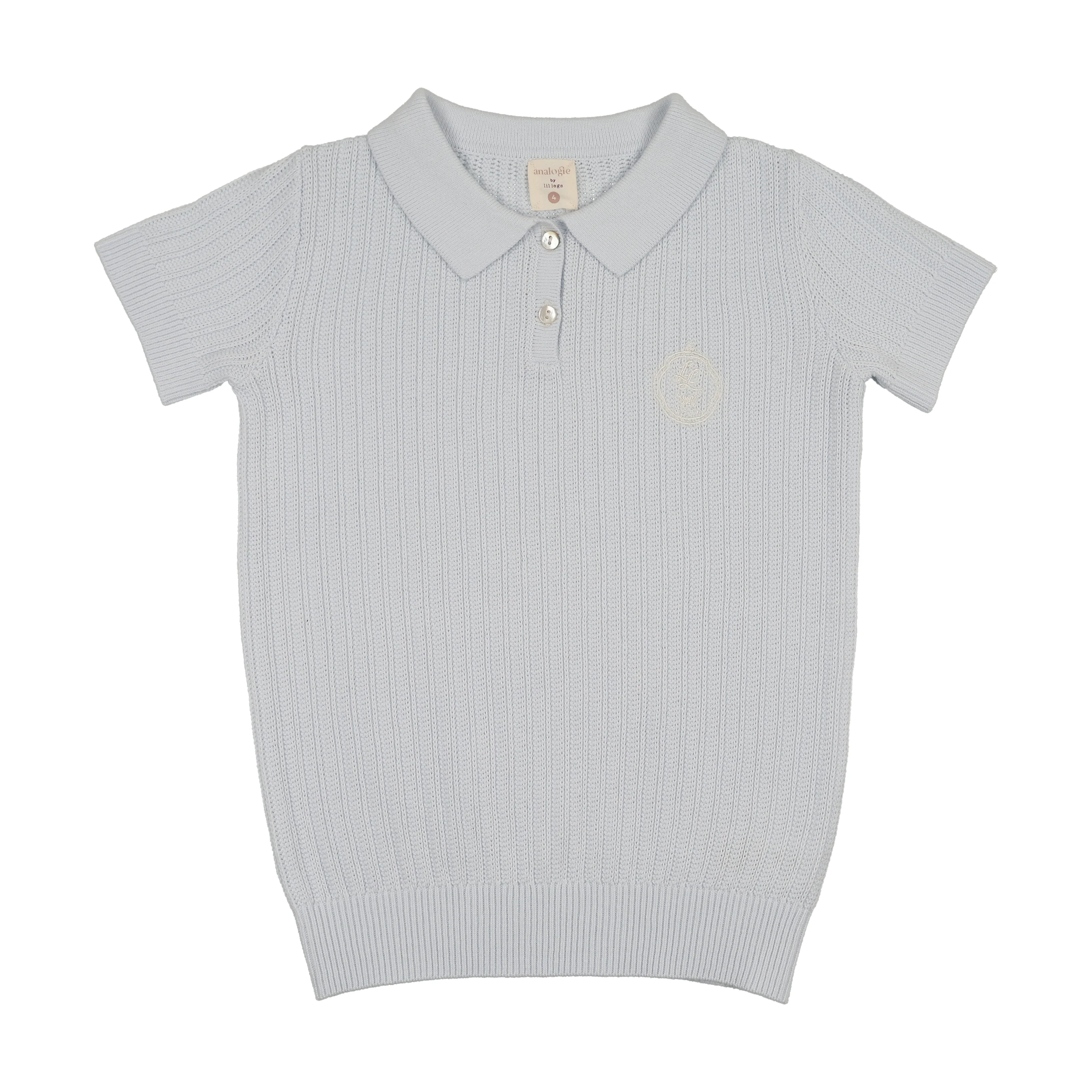 Lil Legs Knit Polo - Clear Blue