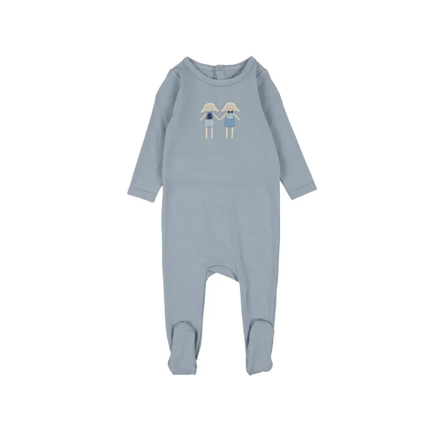 Lil Legs Lamb Footie - Dusty Blue