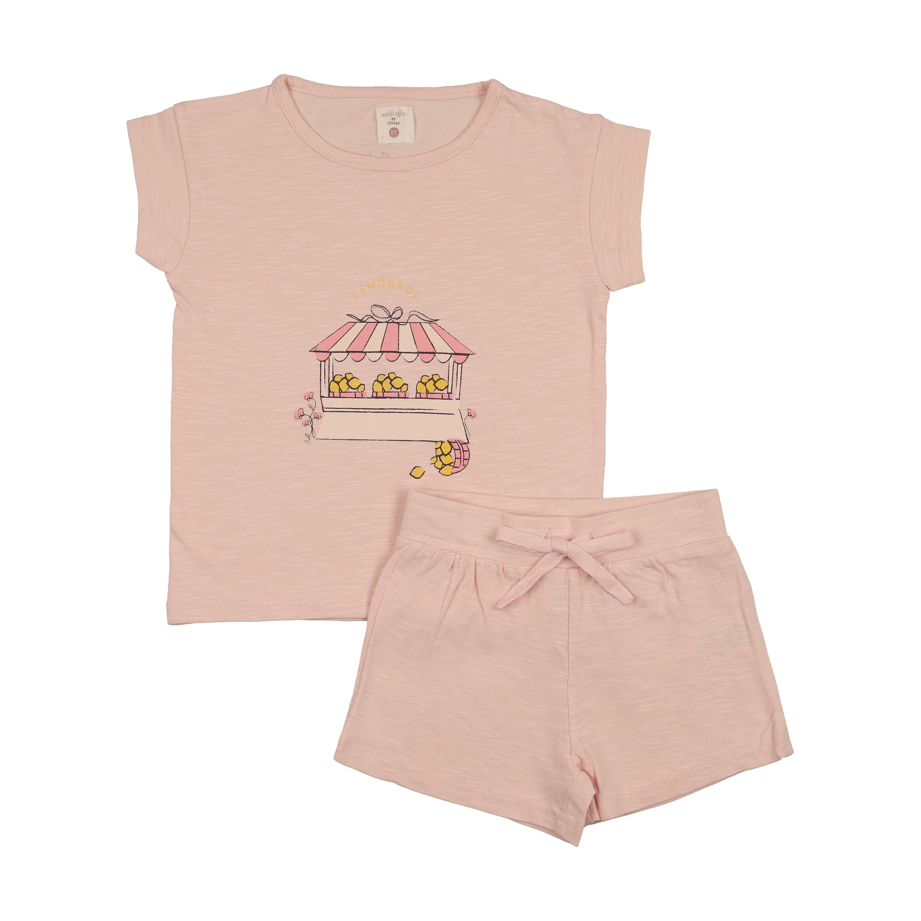 Lil Legs Lemon Toddler Set Girl - Cloud Pink - Image 2