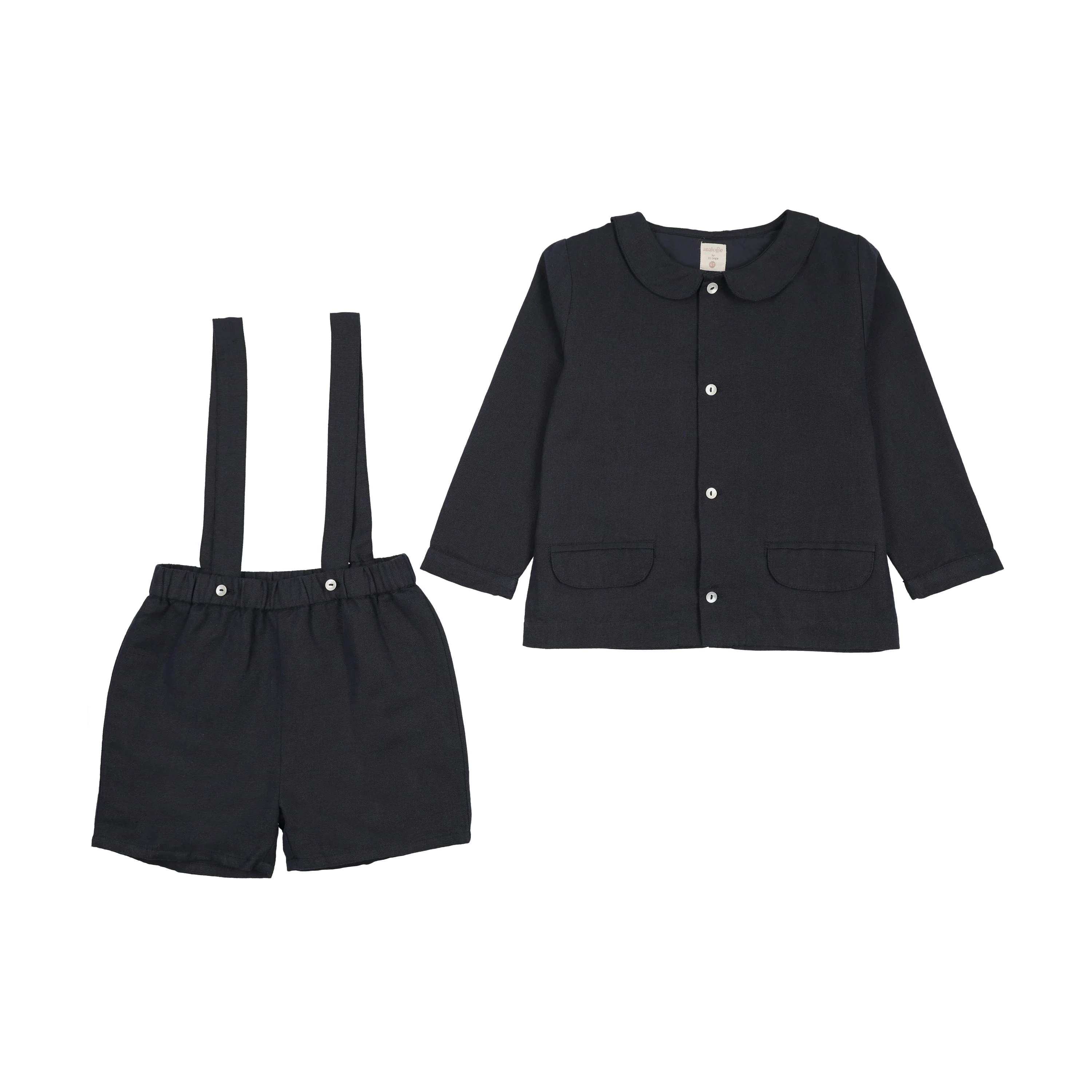 Lil Legs Linen Suit - Navy - Image 3