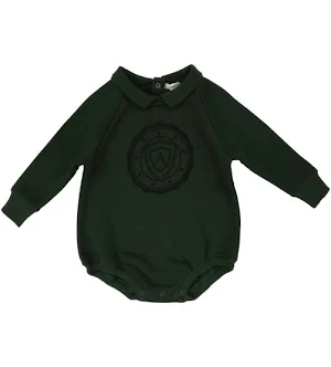 Lil Legs Logo Collar Romper - Green