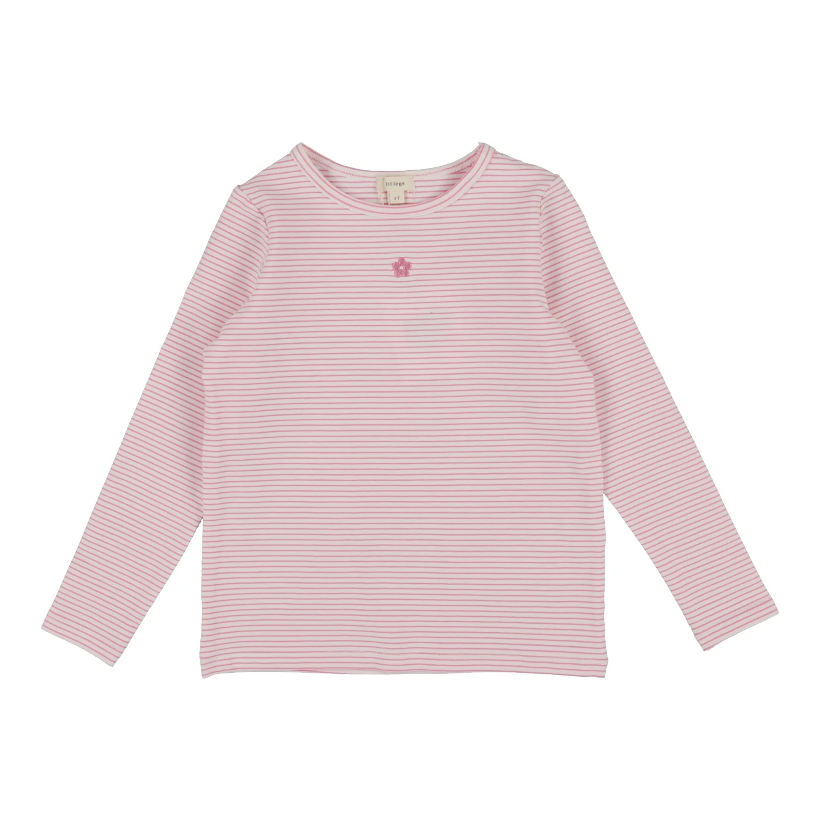 Lil Legs Long Sleeve Stripe Tee - Neon Pink