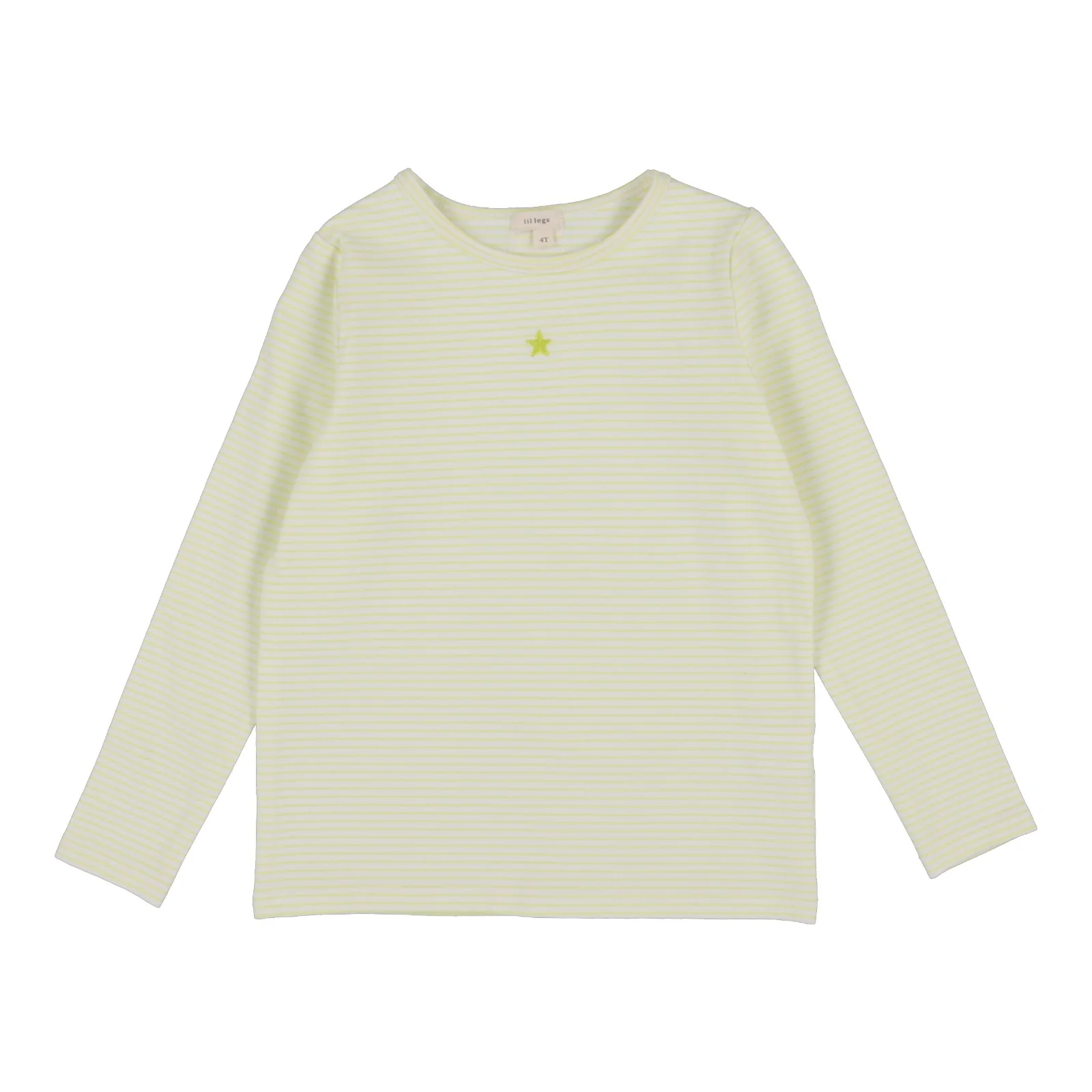 Lil Legs Long Sleeve Stripe Tee - Neon Yellow