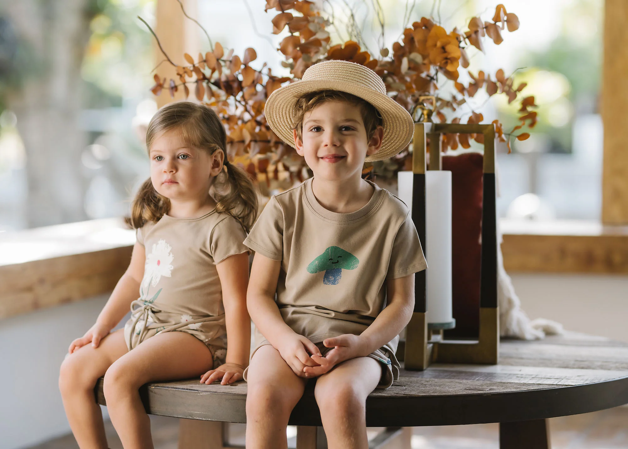 Lil Legs Mushroom Tee Short Sleeve - Taupe - Image 2