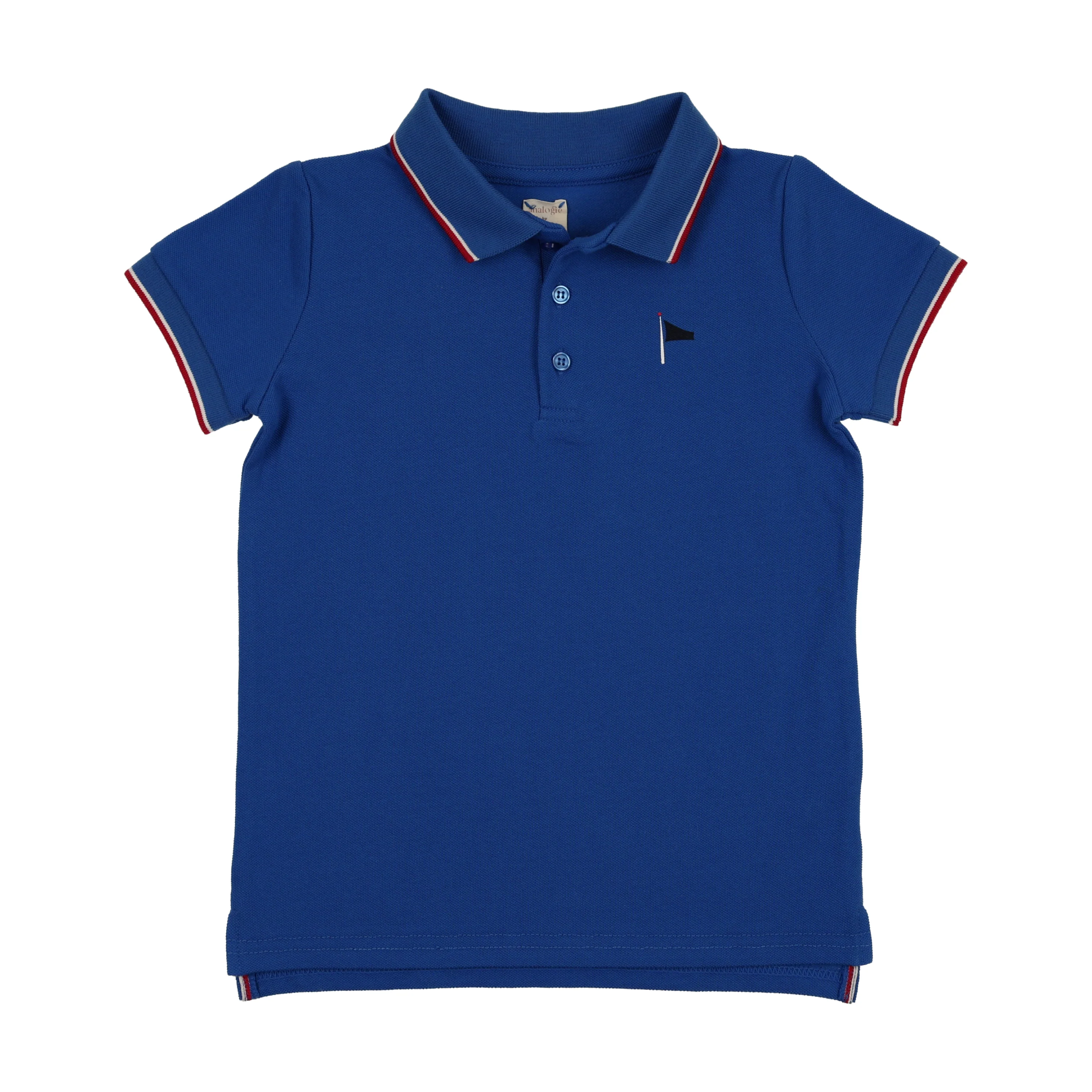 Lil Legs Outer Field Boys Short Sleeve Polo - Electric Blue