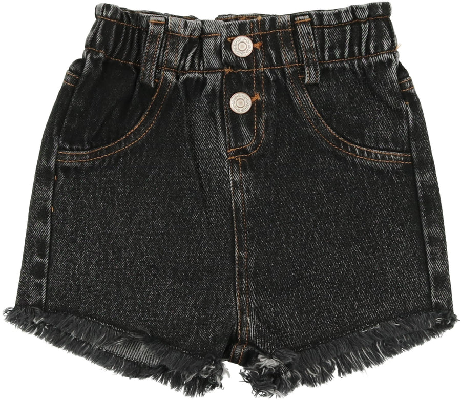 Lil Legs  Paperbag Shorts - Black Wash