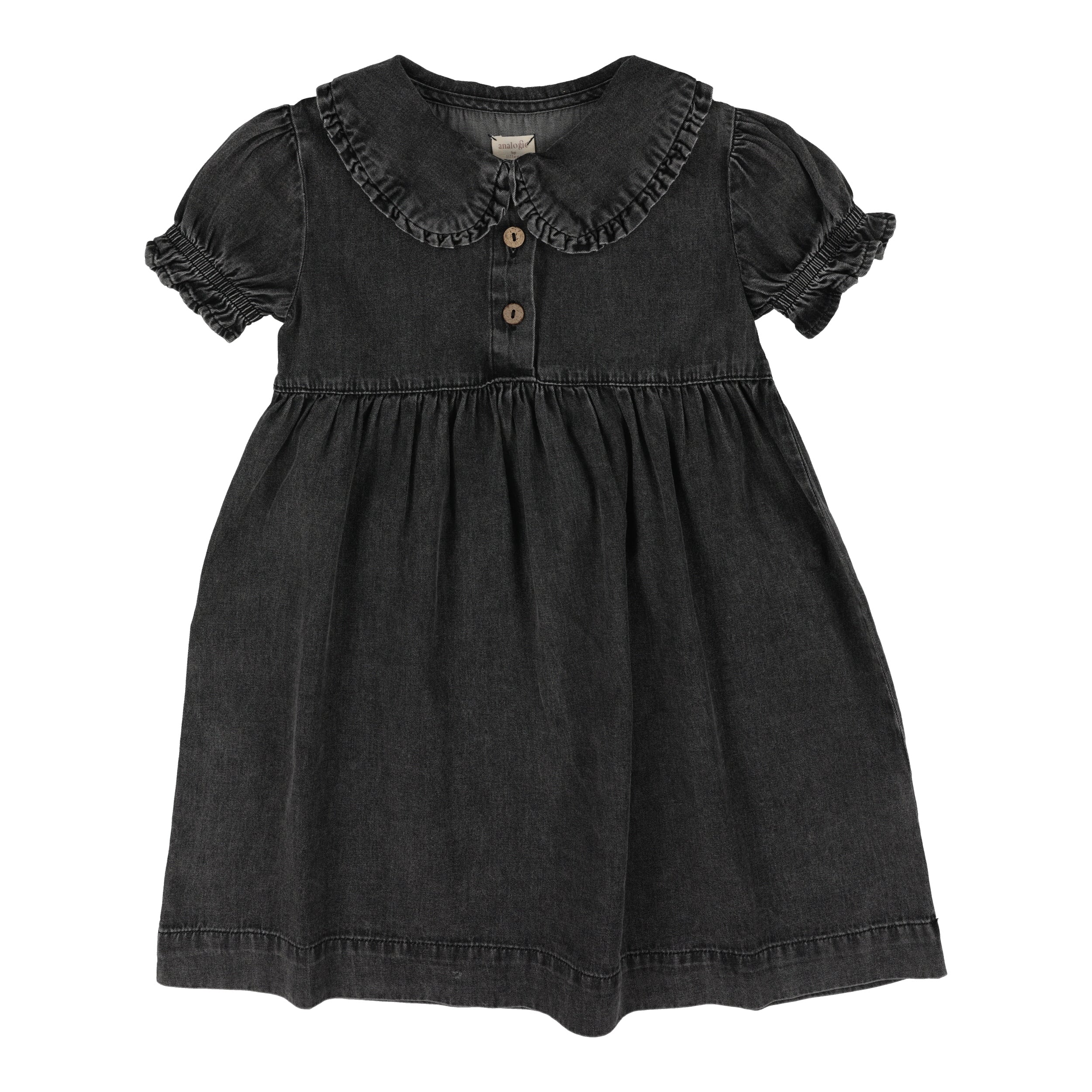 Lil Legs  Peter Pan Dress Short Sleeve - Black Wash