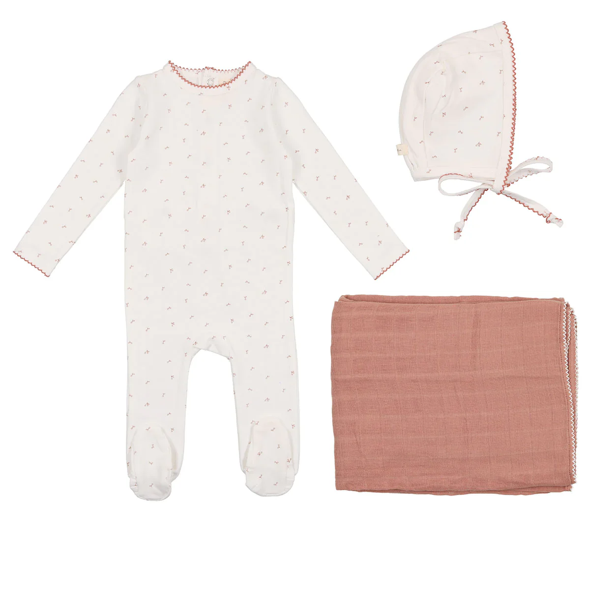 Lil Legs Pink Cherry Scallop Edge 3PCS Set