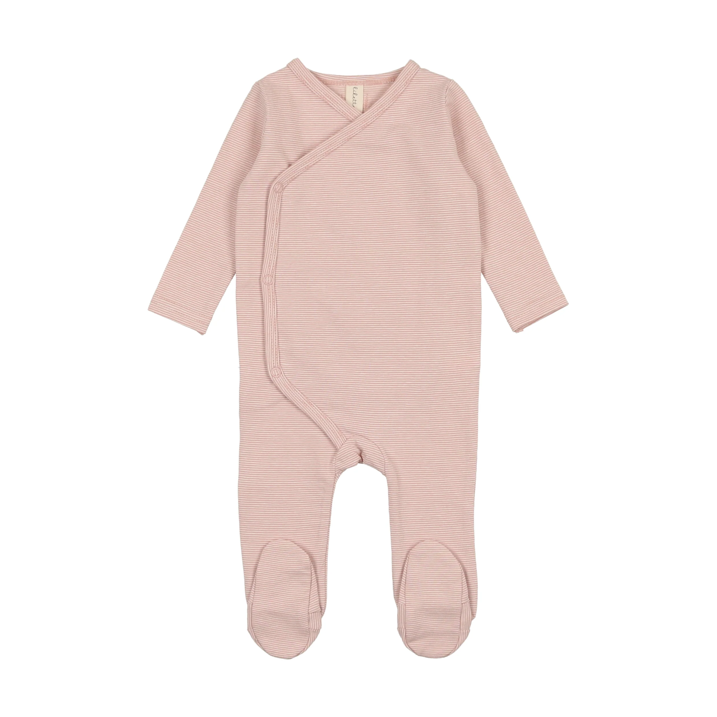 Lil Legs Pinstripe Footie & Bonnet - Pink