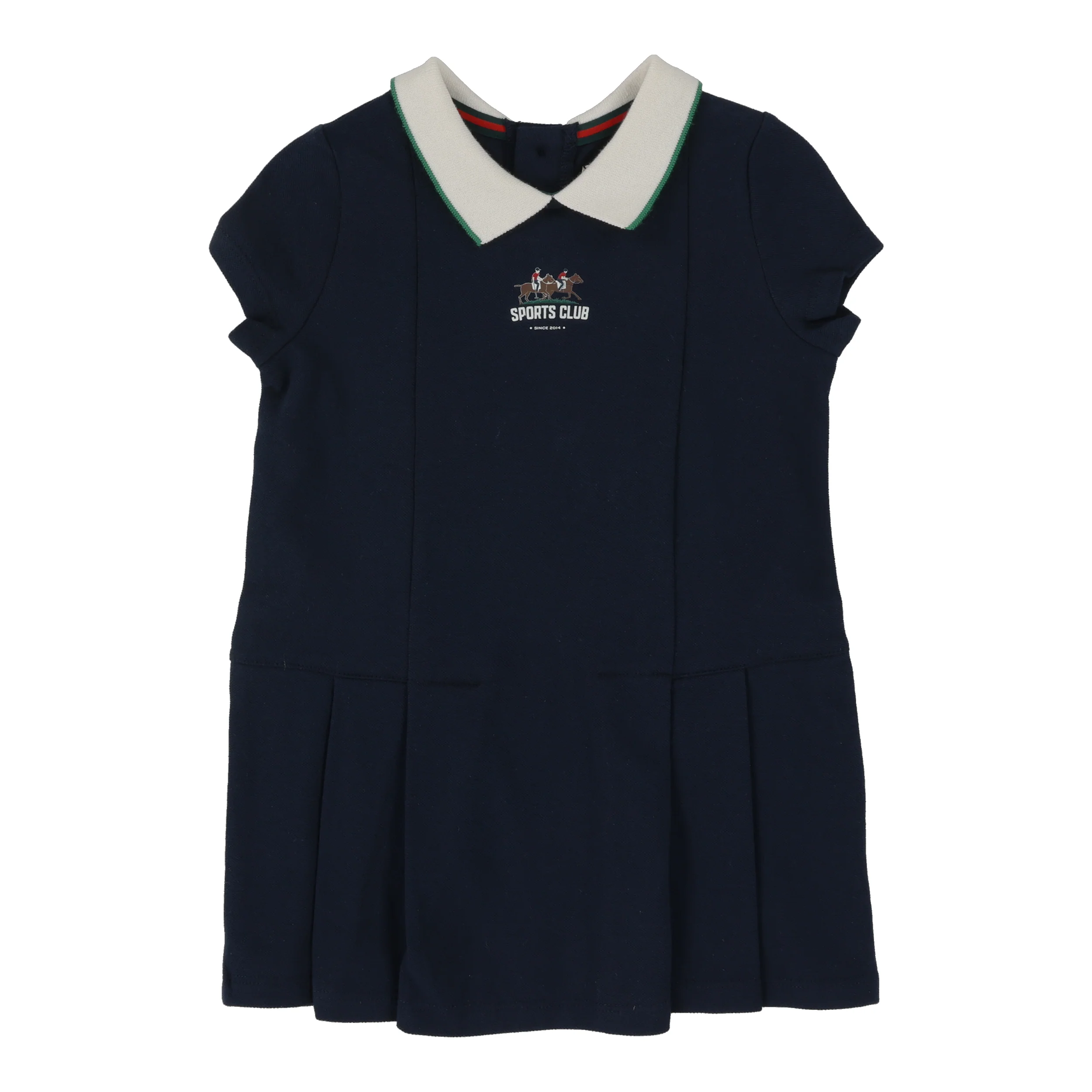 Lil Legs Pique Dress Short Sleeve - Navy