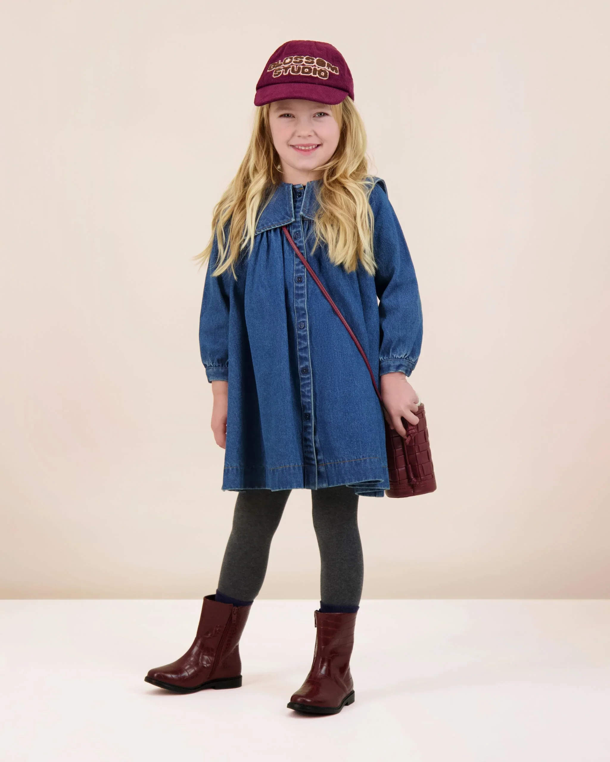 Lil Legs Pleated Sailor Dress - Navy Denim - Image 2