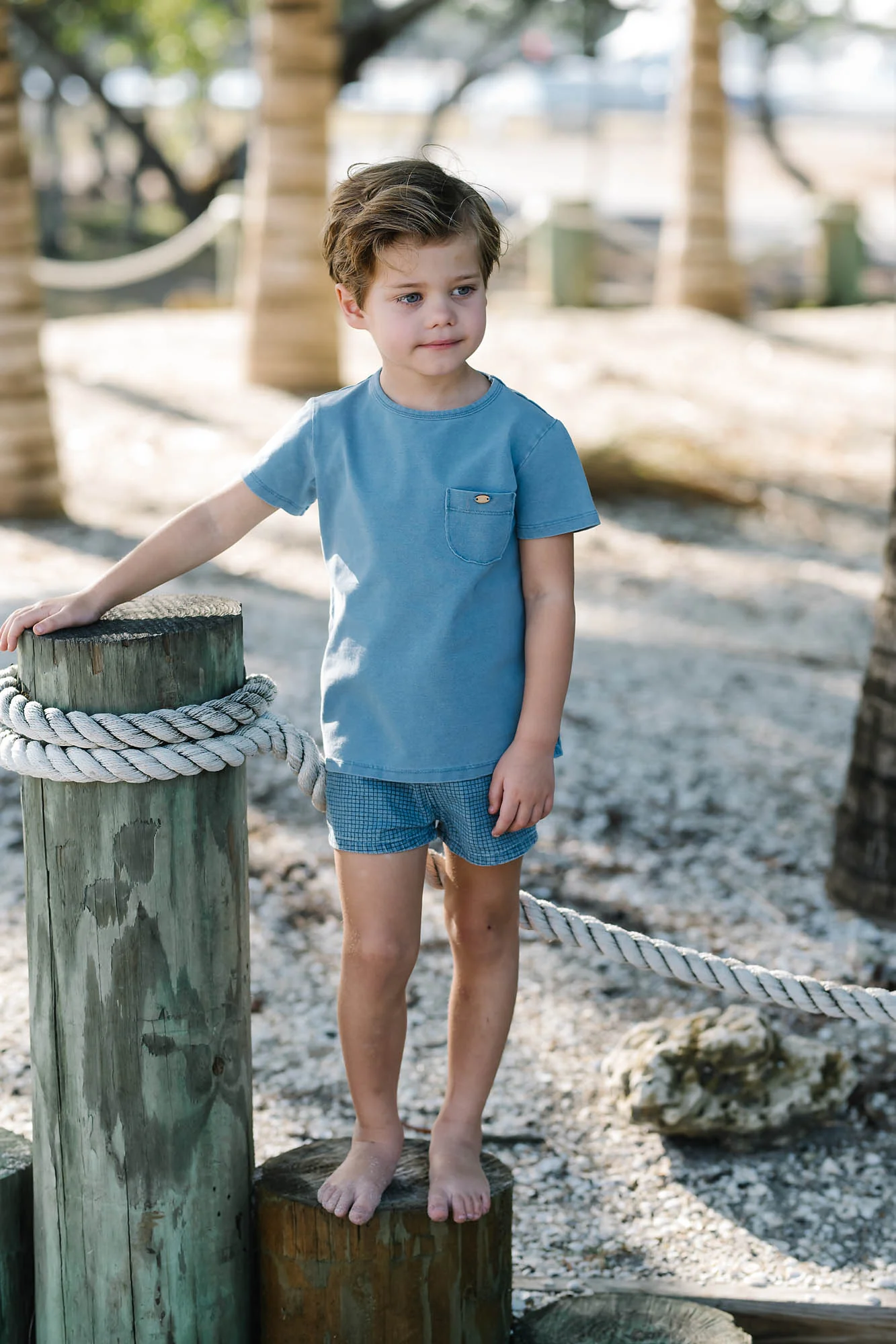 Lil Legs Pocket Tee - Denim - Image 2