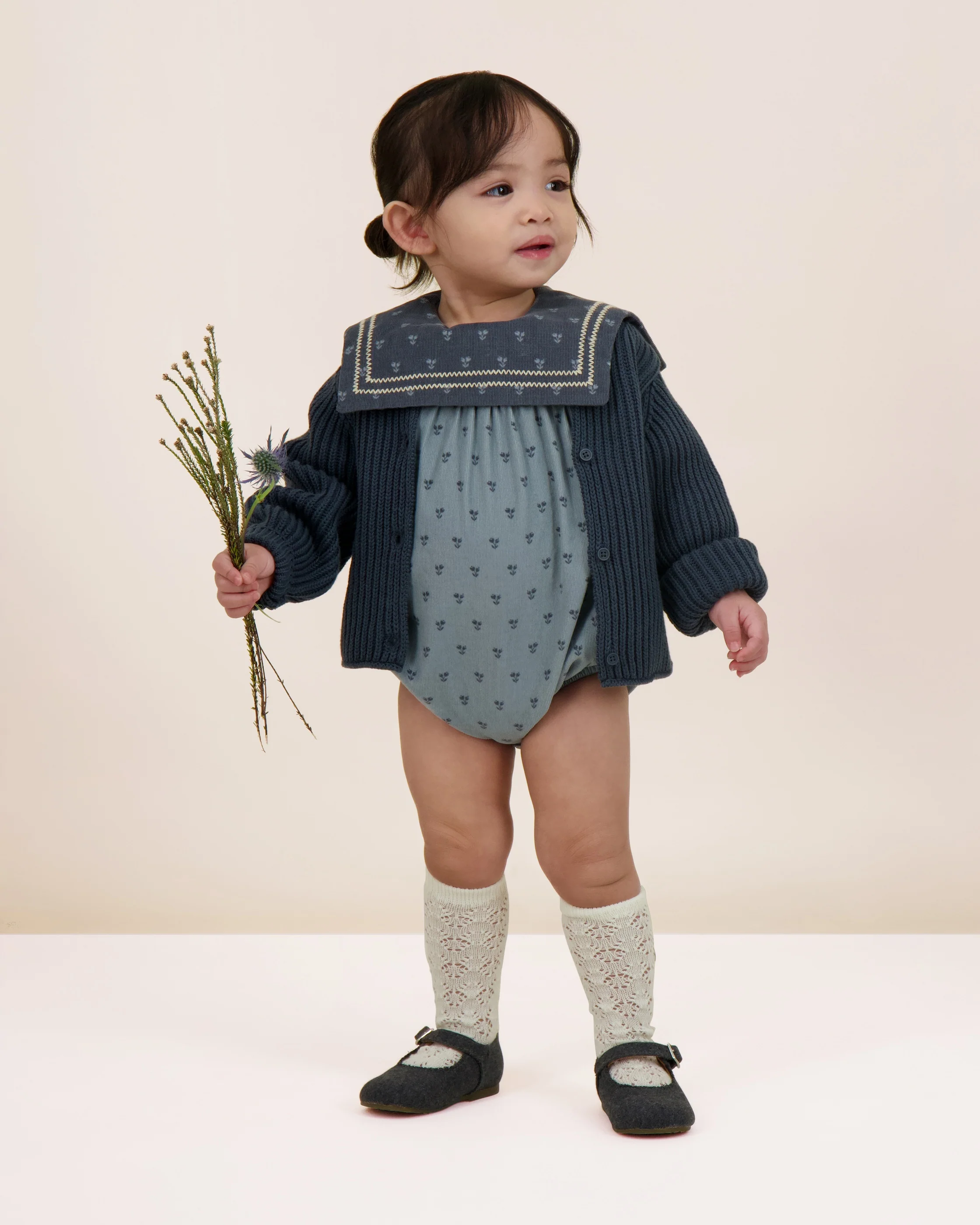 Lil Legs Primrose Romper - Dusty Blue - Image 2