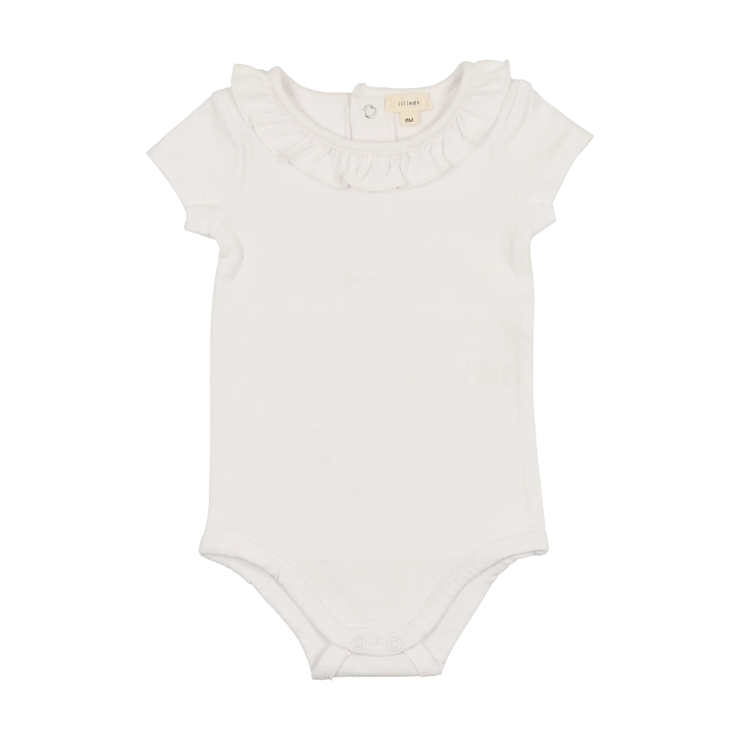 Lil Legs Ruffle Onesie Short Sleeve - White