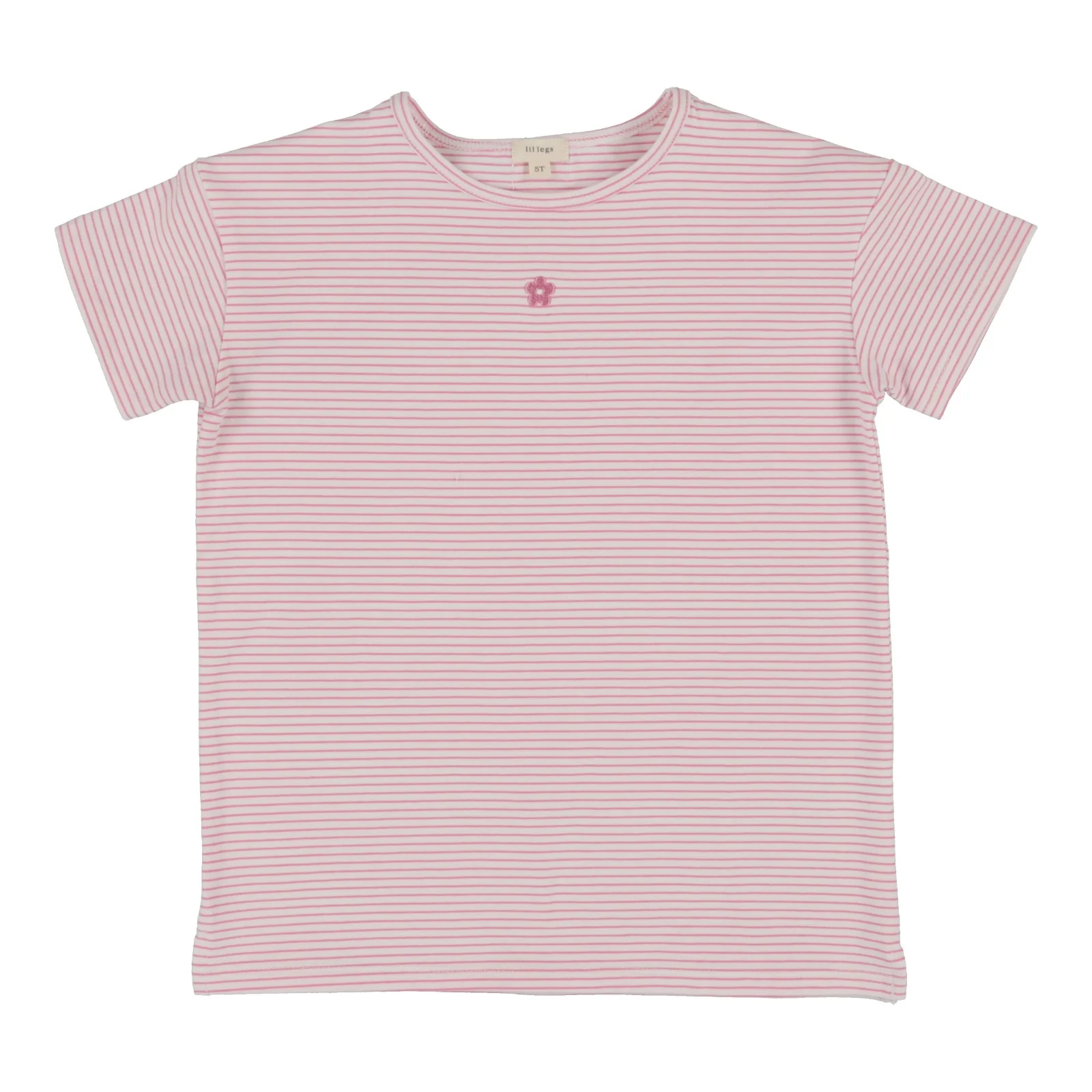 Lil Legs Short Sleeve Stripe Tee - Neon Pink