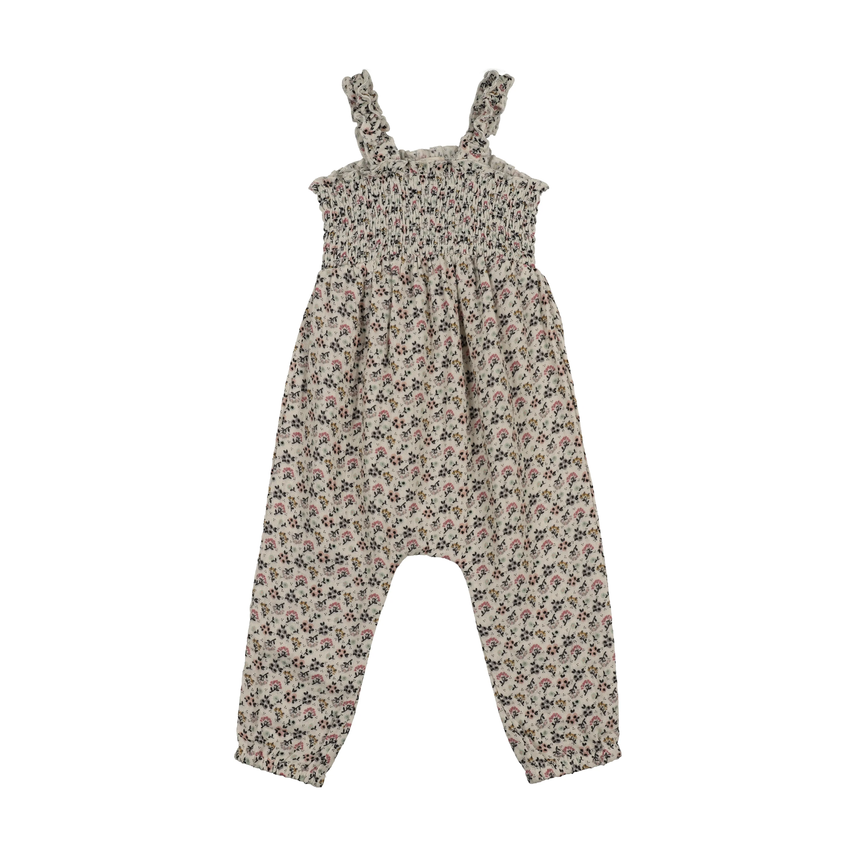 Lil Legs Smocked Bubble Romper - Multi Botanical